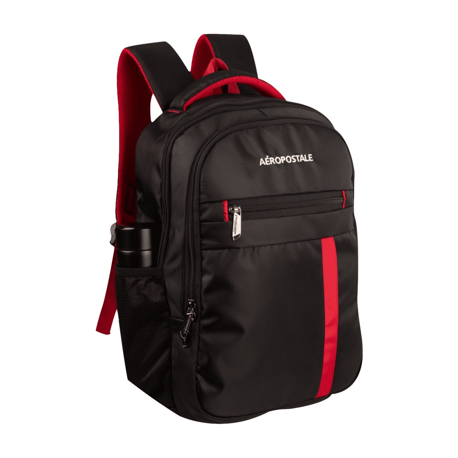 AEROPOSTALE Ever Onwards 20 Litres Nylon Backpack (Waterproof, AERO-BP-1002-BLK_R, Black/Red)_4