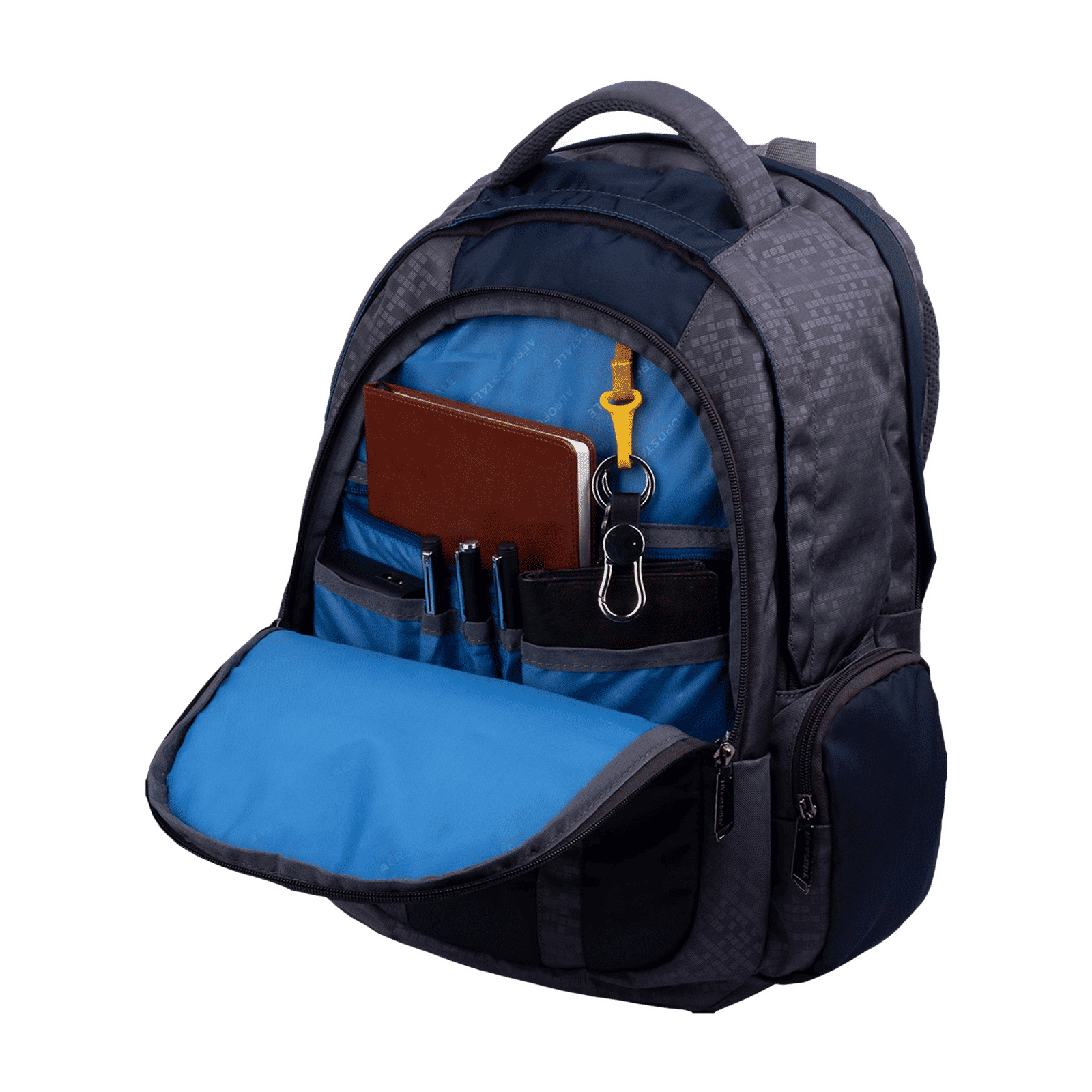 AEROPOSTALE Wanderlust 30 Litres Polyester Backpack (Waterproof, AERO-BP-1008-GRY/N, Grey/Navy Blue)_6