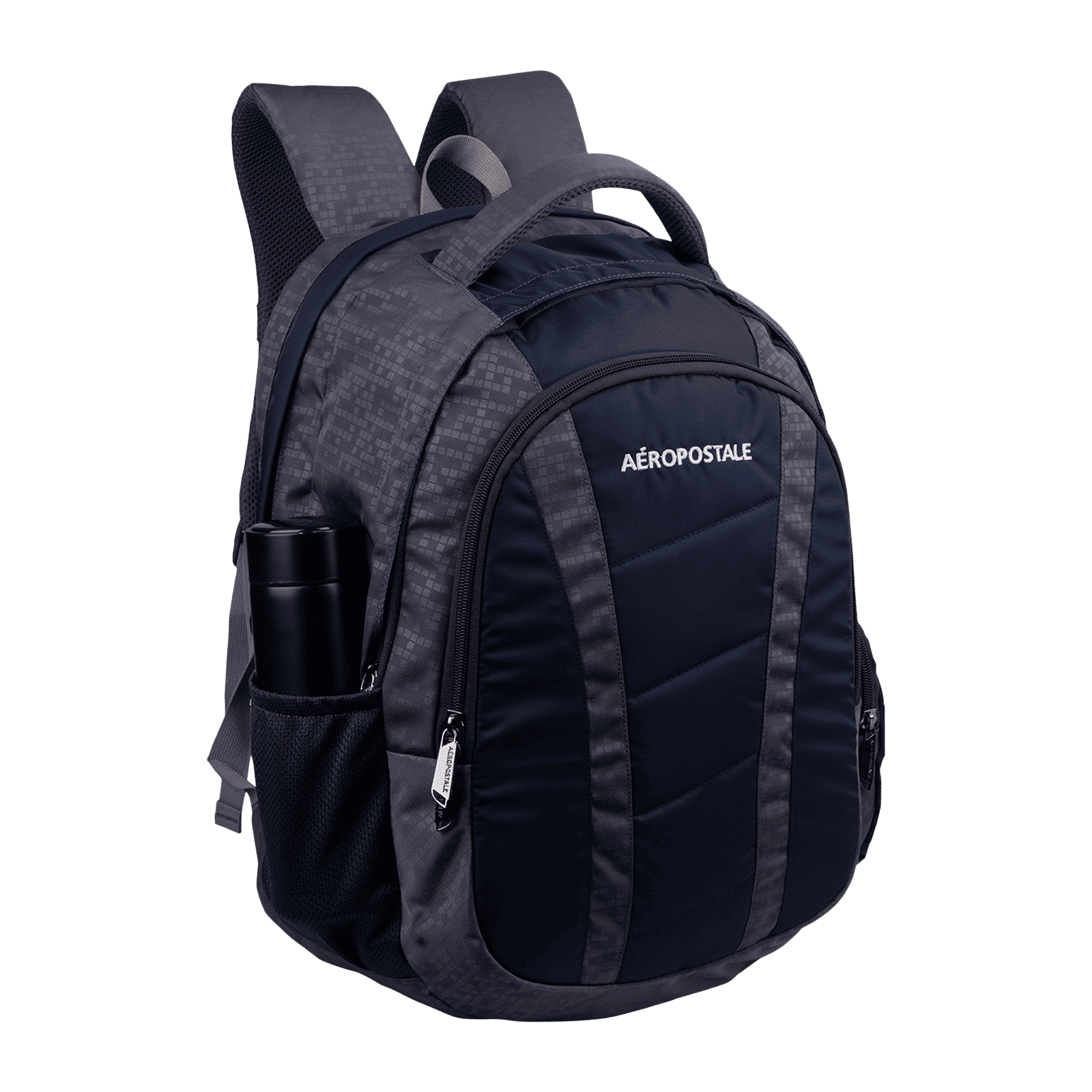 AEROPOSTALE Wanderlust 30 Litres Polyester Backpack (Waterproof, AERO-BP-1008-GRY/N, Grey/Navy Blue)_5