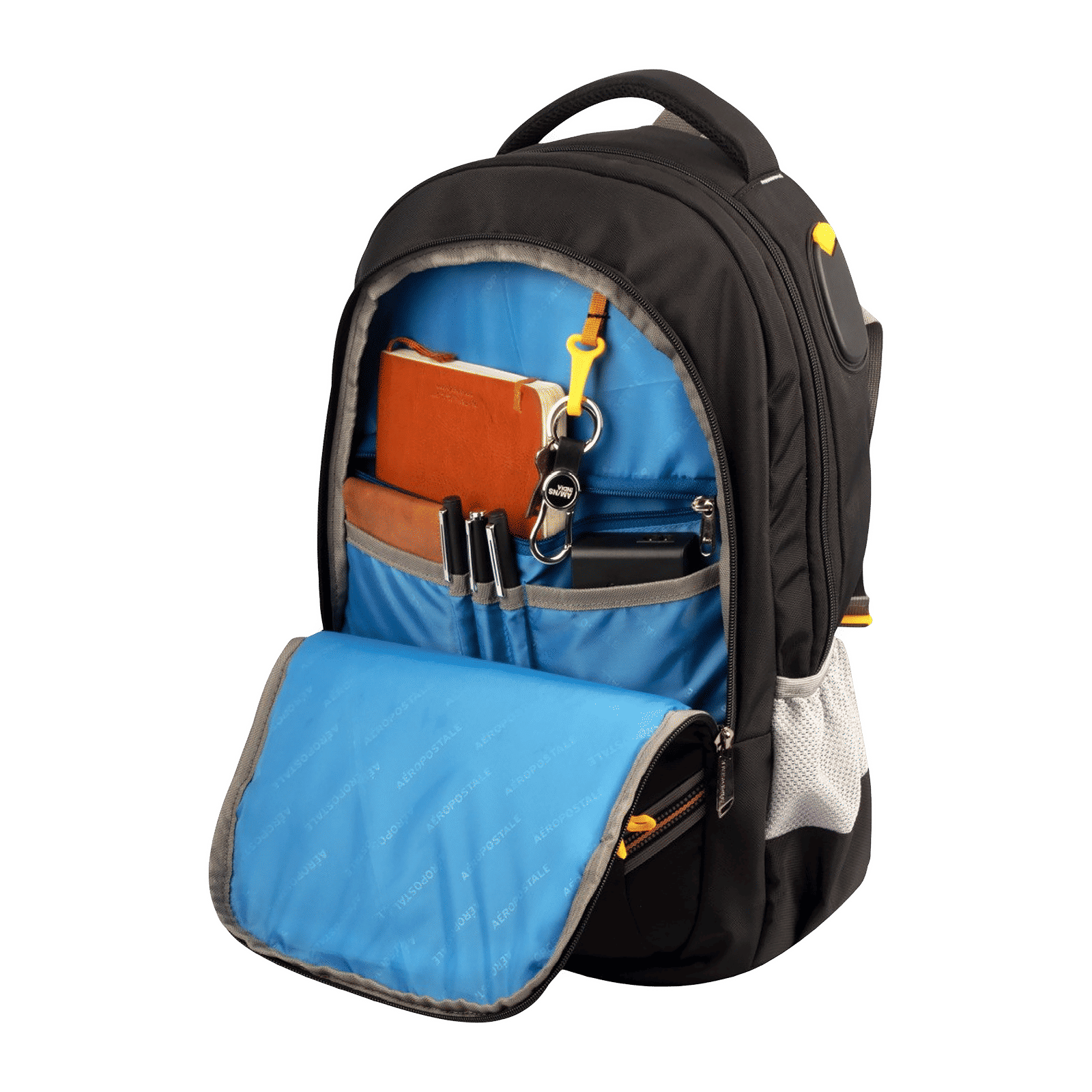 AEROPOSTALE Runway 30 Litres Nylon Backpack (Waterproof, AERO-BP-1015-BLK, Black)_5