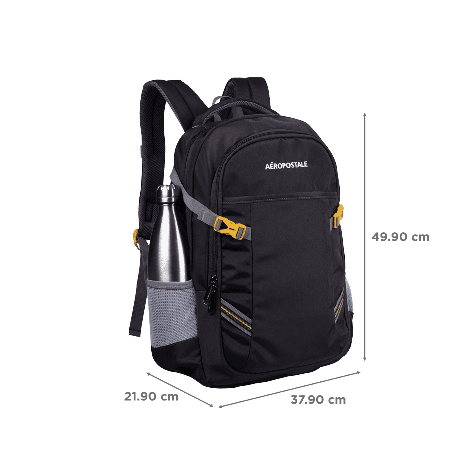 AEROPOSTALE Runway 30 Litres Nylon Backpack (Waterproof, AERO-BP-1015-GY, Grey)_3