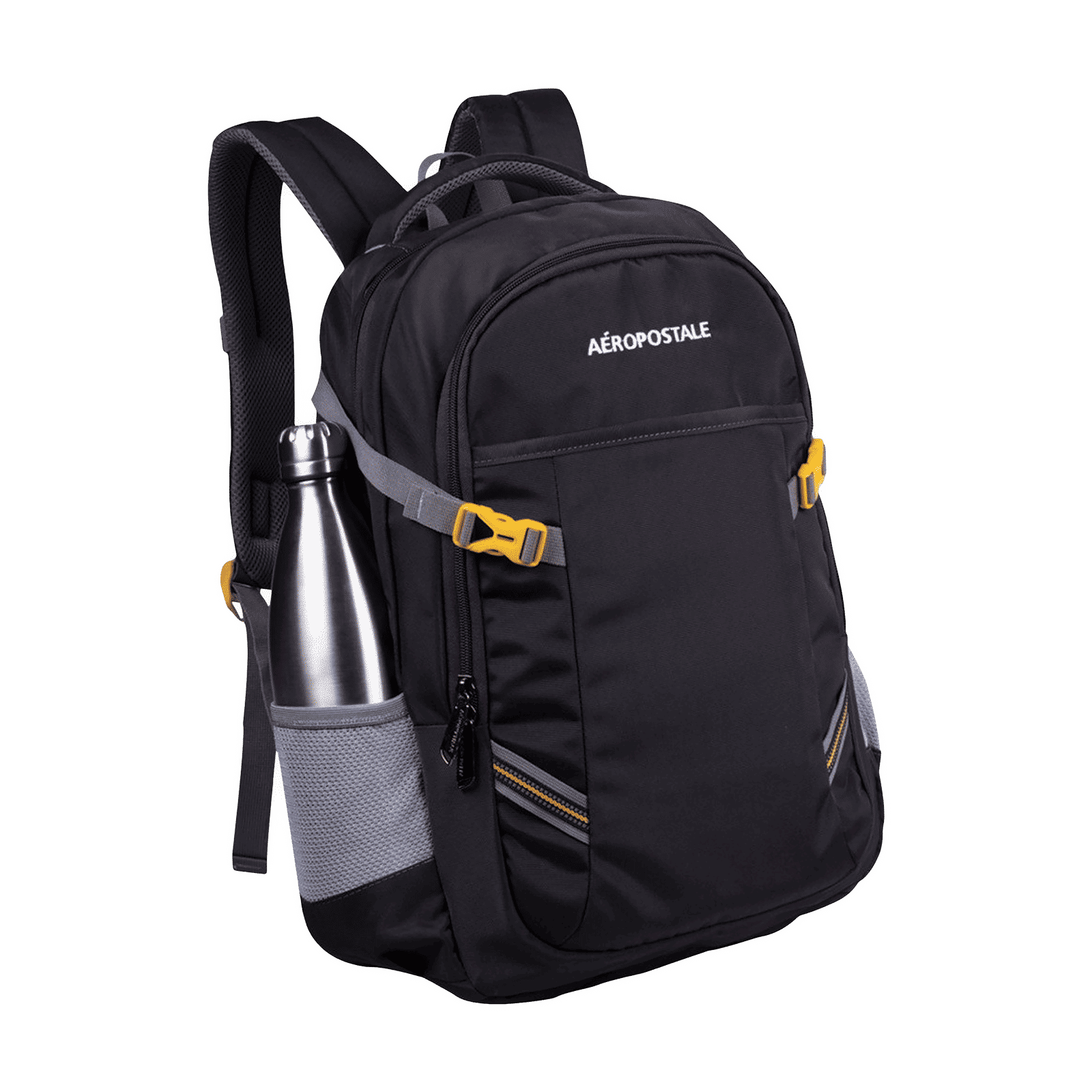 AEROPOSTALE Runway 30 Litres Nylon Backpack (Waterproof, AERO-BP-1015-GY, Grey)_6