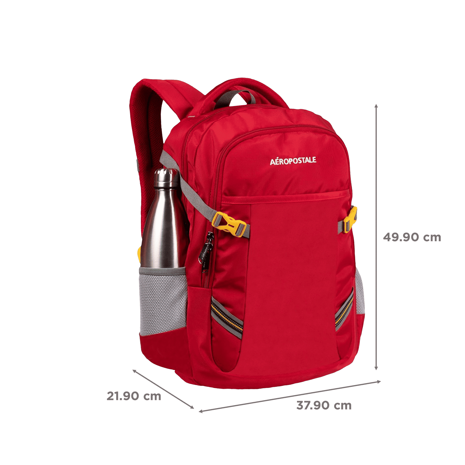 AEROPOSTALE Runway 30 Litres Nylon Backpack (Waterproof, AERO-BP-1015-RD, Red)_3