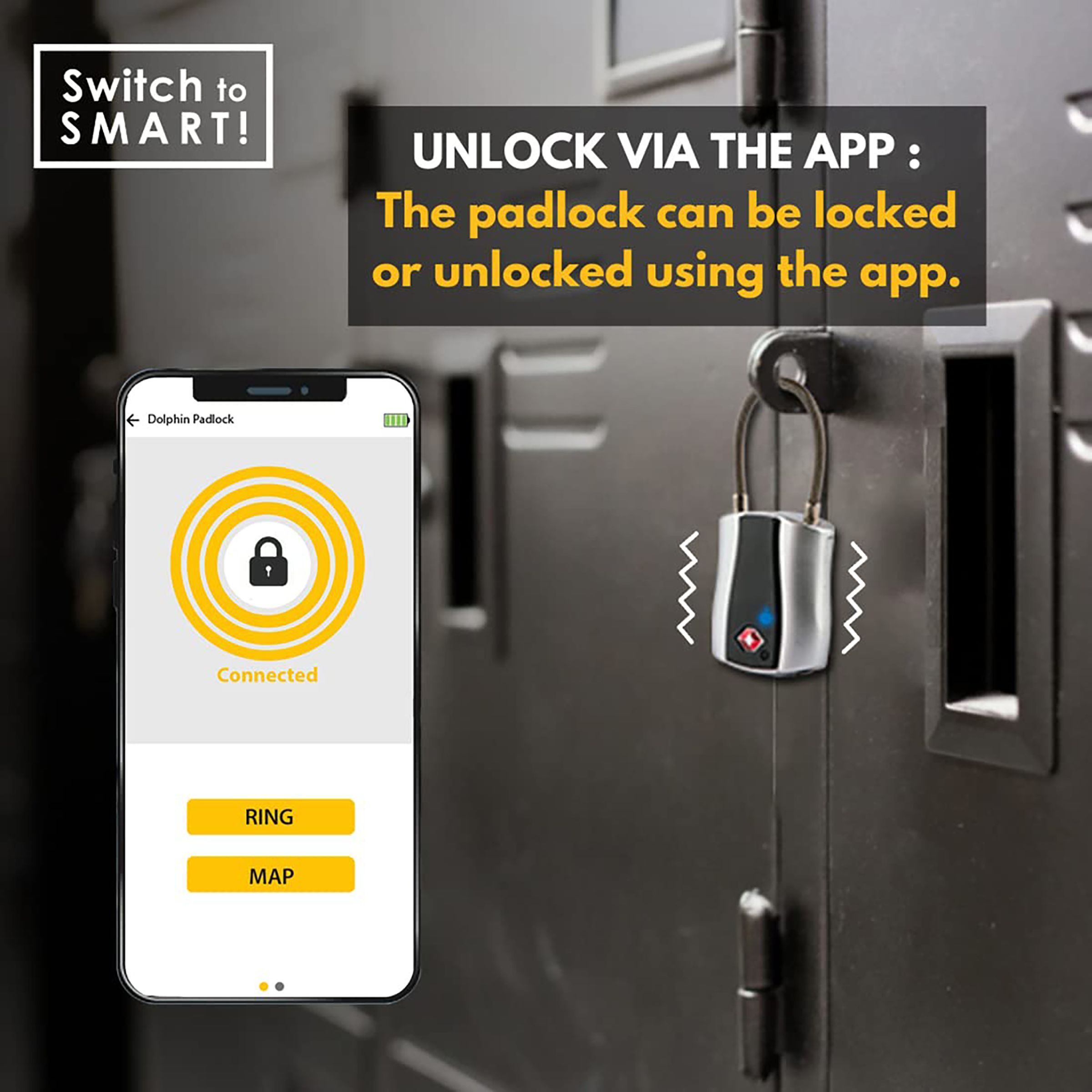 tag8 Dolphin Smart Padlock (Anti-Lost Alarm System, 800024, Silver) tag8 Dolphin Smart Padlock (Anti-Lost Alarm System, 800024, Silver)_6