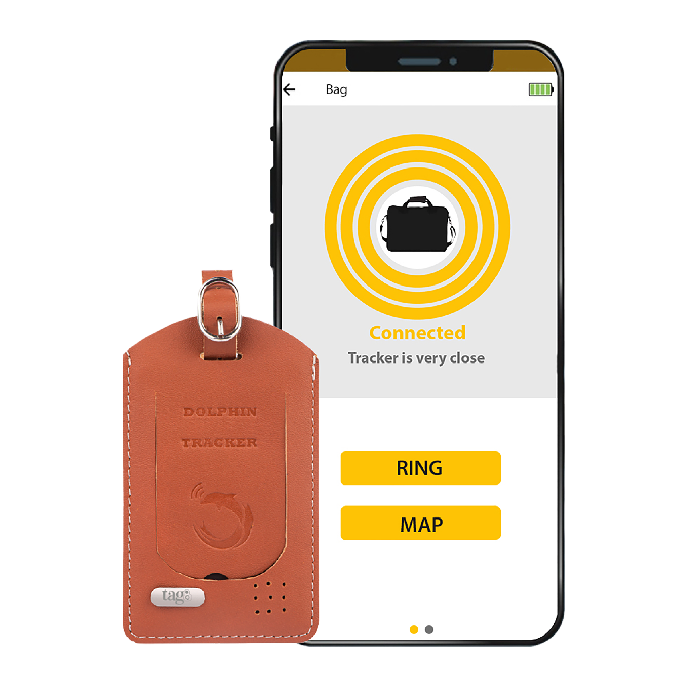 tag8 Dolphin Smart Tracker (Anti-Lost Alarm System, 800035, Brown)_3