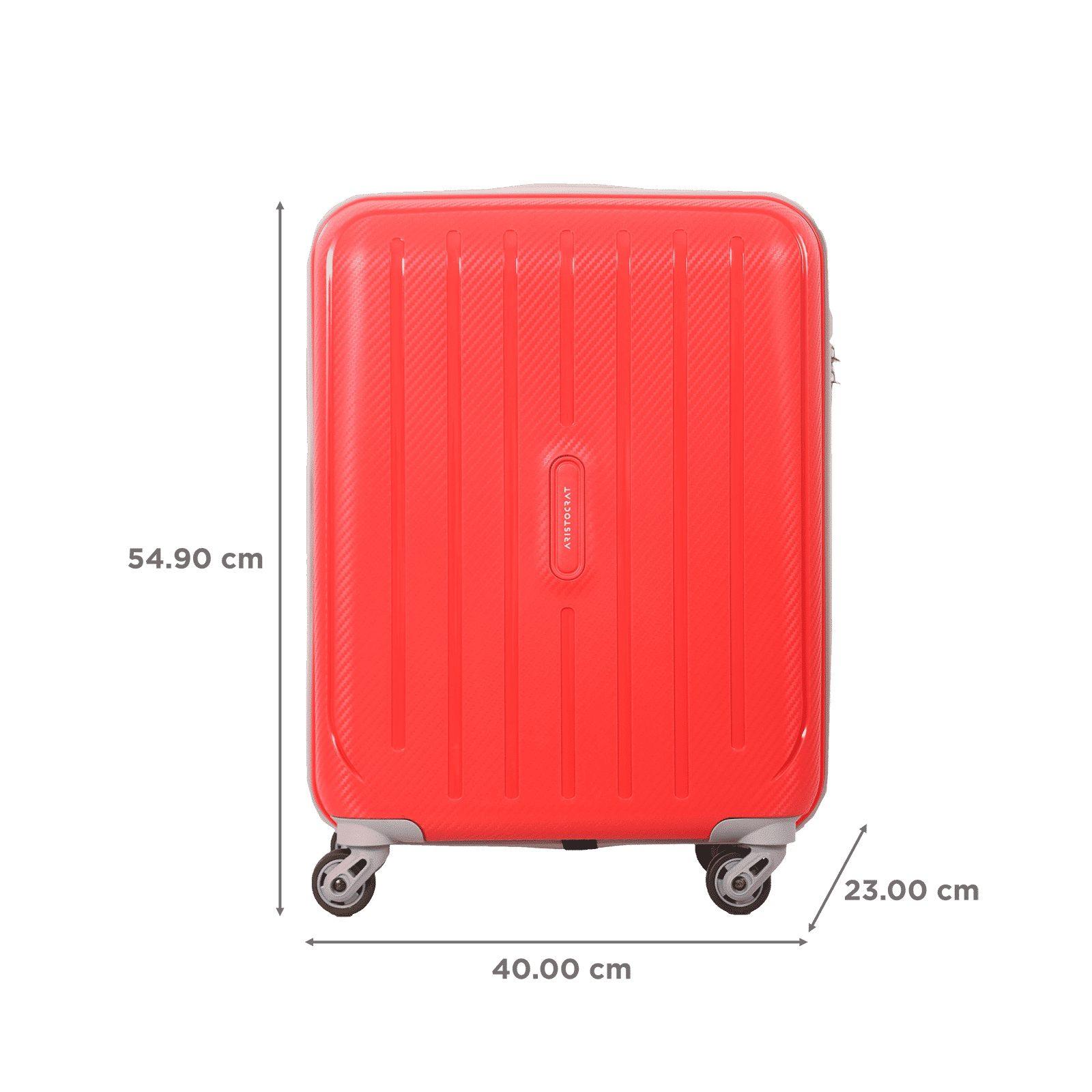 ARISTOCRAT Nitron 55 Litres Polycarbonate Trolley Bag (Number Lock Mechanism, NITRON55FIR, Red)_3
