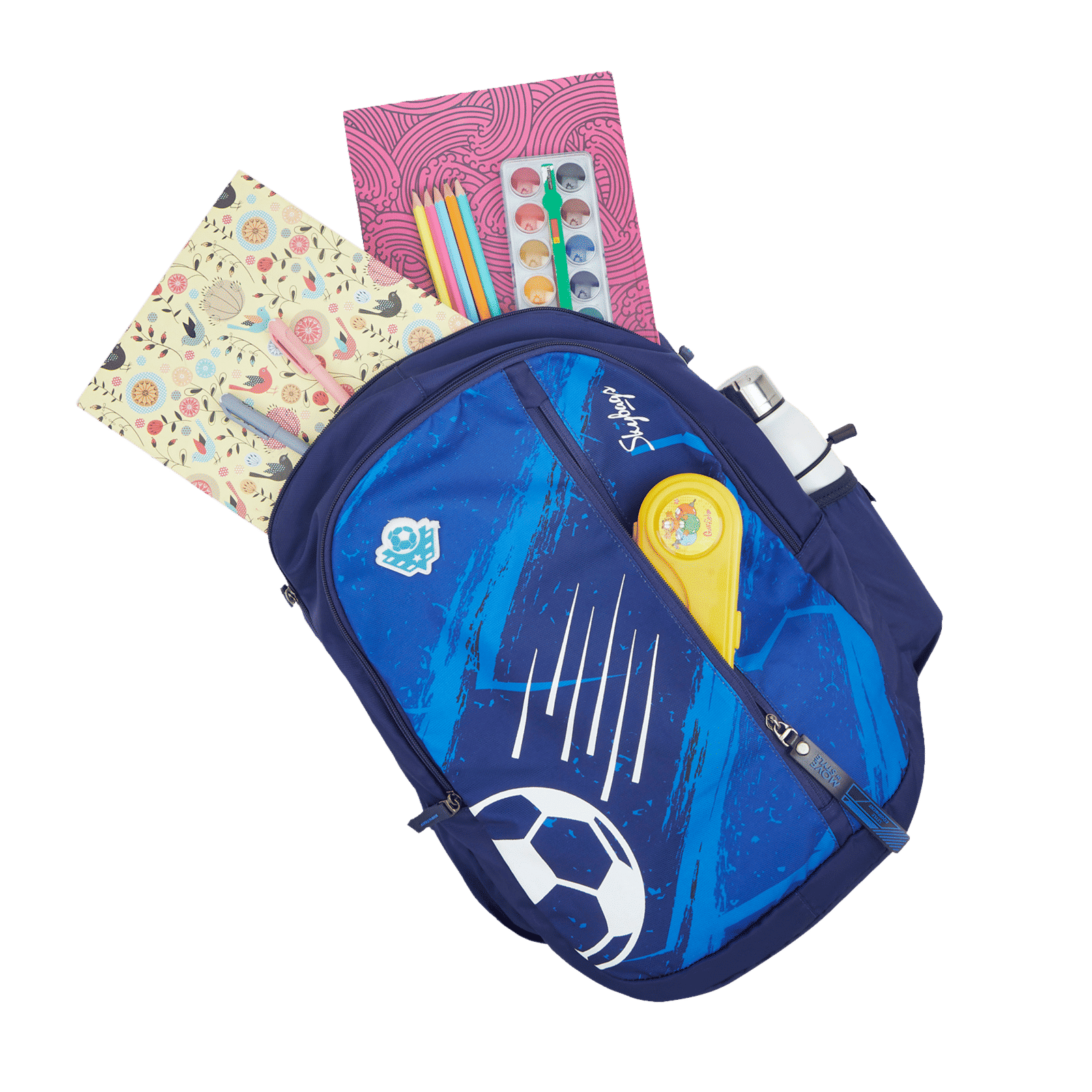 Skybags Drip Backpack (Multilevel Organizer with Key Chain Holder, BPDRIP3NVY, Navy)_9