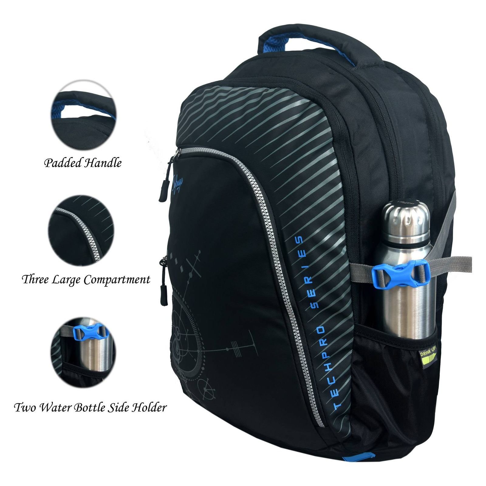 Skybags Valor Pro 33 Litres Polyester Backpack (With Rain Cover, LPBPVAP3BLK, Black)_7