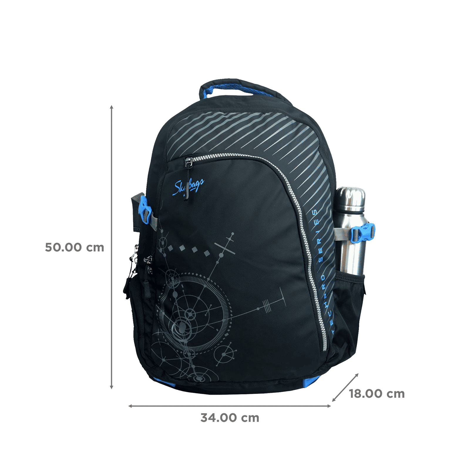 Skybags Valor Pro 33 Litres Polyester Backpack (With Rain Cover, LPBPVAP3BLK, Black)_3