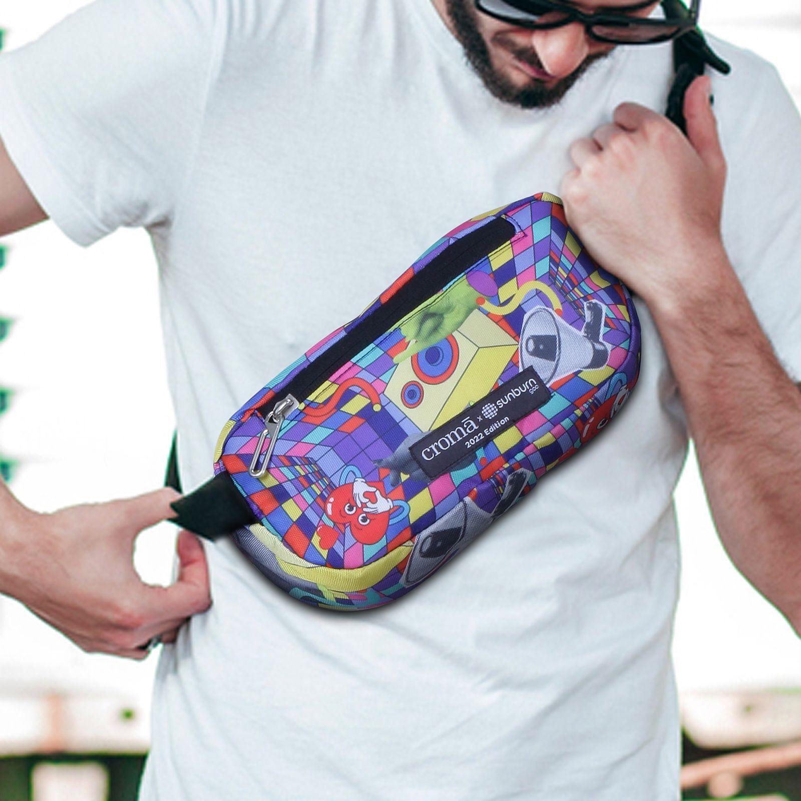 Croma Sunburn Edition Sling Bag (Adjustable Strap, Multicolor)_6