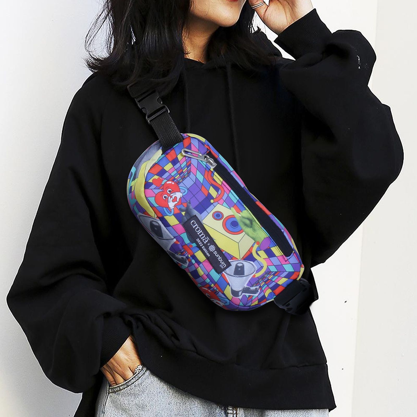 Croma Sunburn Edition Sling Bag (Adjustable Strap, Multicolor)_12