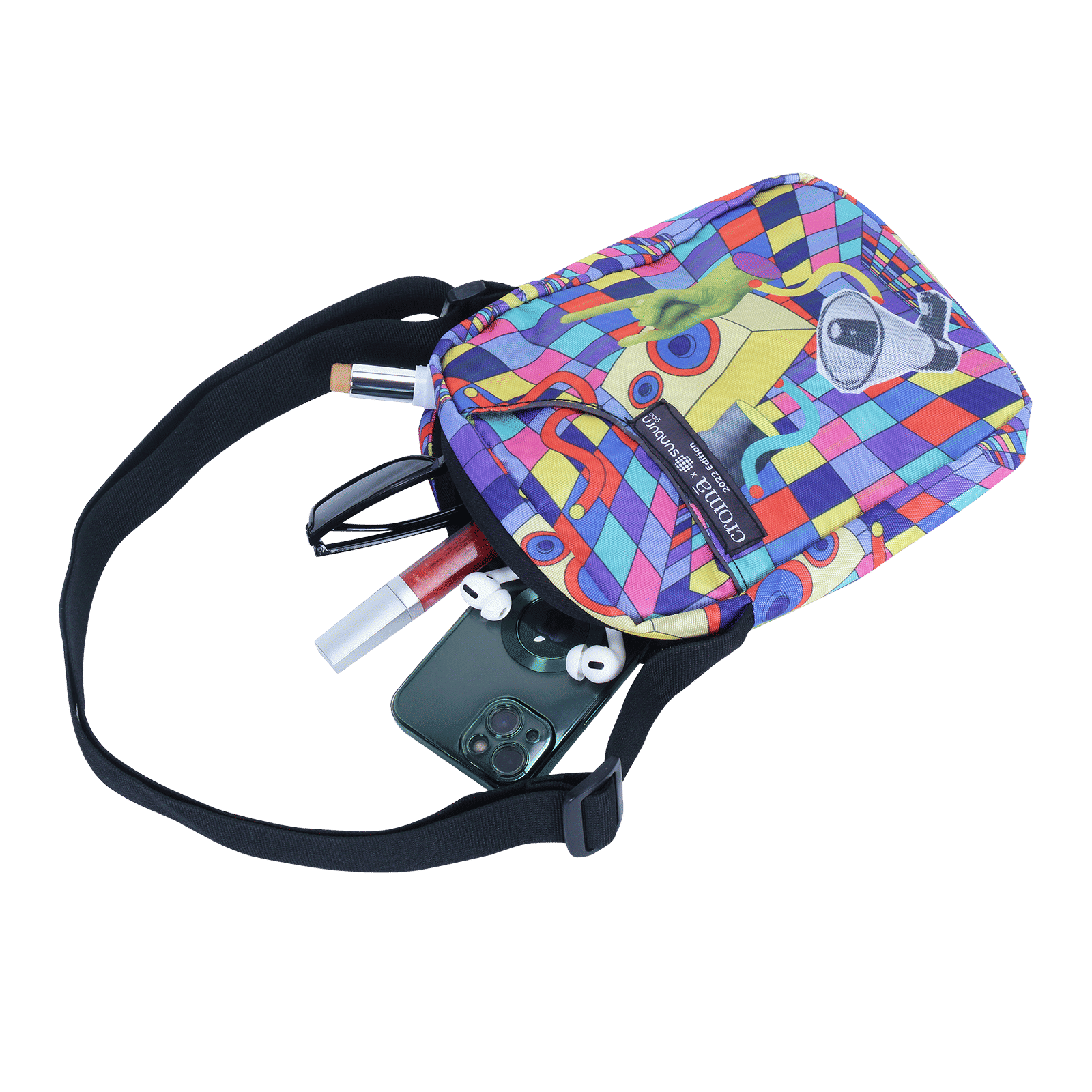 Croma Sunburn Edition Sling Bag (Lightweight, Multi Color) Croma Sunburn Edition Sling Bag (Lightweight, Multi Color)_5