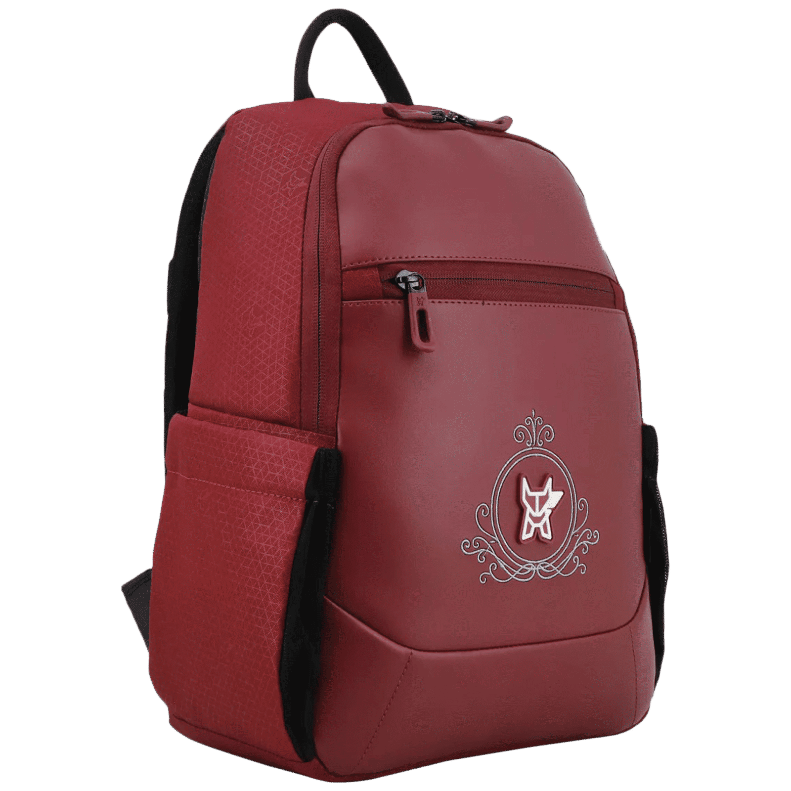Arctic Fox Royal 12 Litres 500D PU Coated Plain Polyester and 600D PU Leather Backpack (Webbing Handle, FTEBPKTPOWW089012, Tawny Port Wine)_5