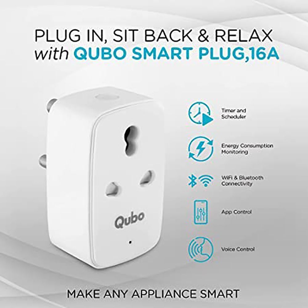 Qubo HSP10D1001 Smart Plug- 16 Amps Smart Plug (Alexa and Google Assistant Support, White)_6