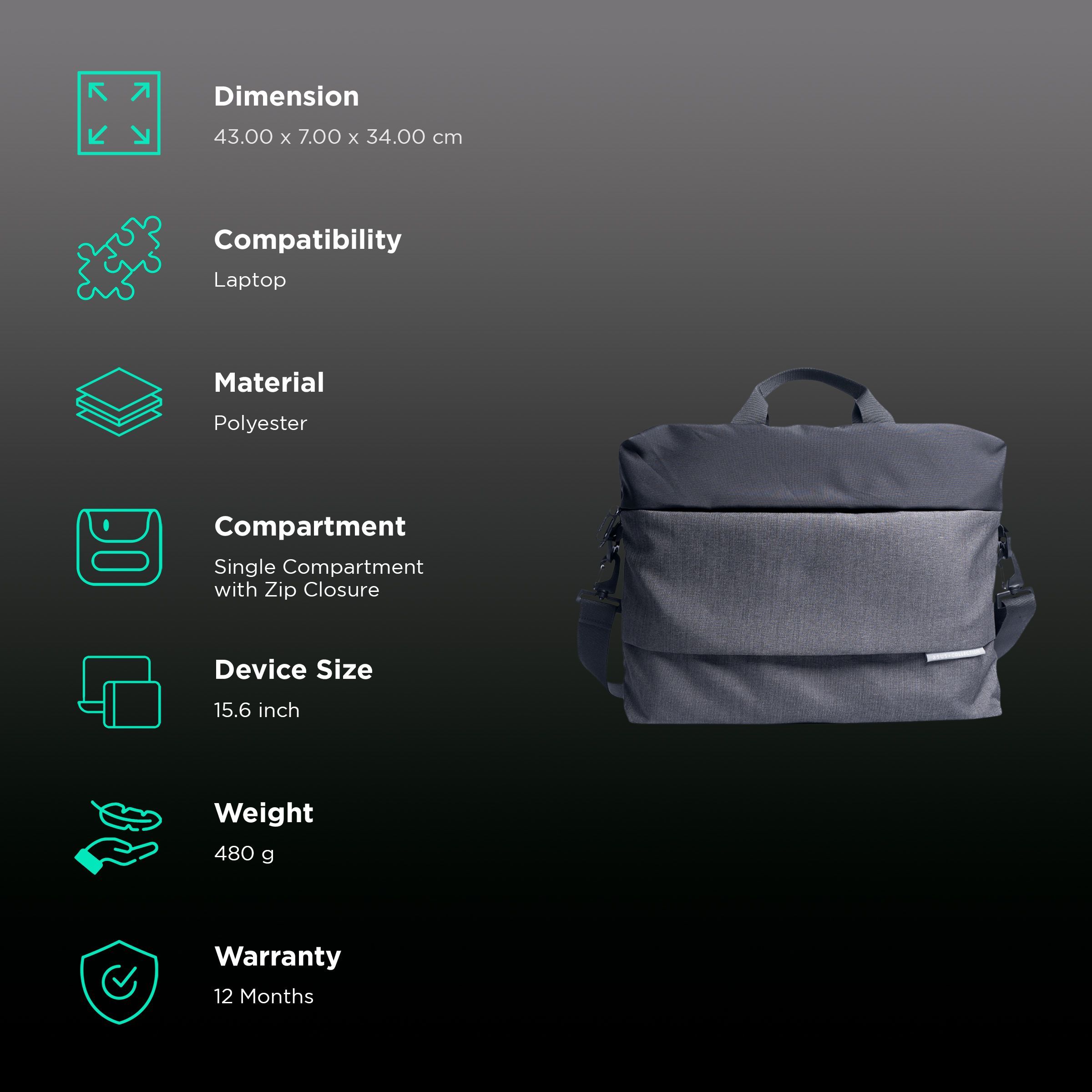 ASUS EOS 2 Polyester Sling Bag for 15.6 Inch Laptop (Water Repellent, Black)_2