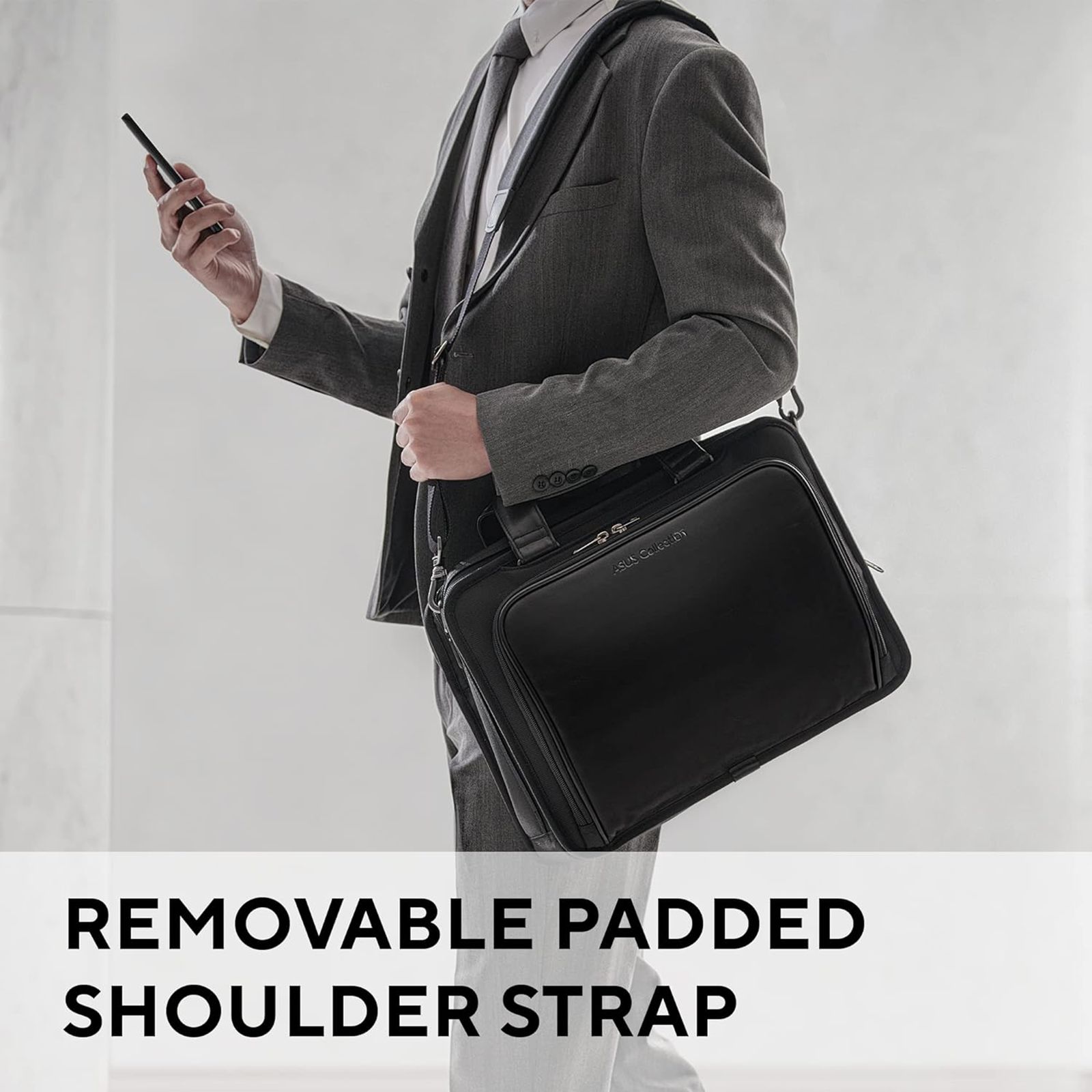 ASUS Vantage AC3500 Nappa Leather Briefcase for 15.6 Inch Laptops (Water Repellent, Black)_9