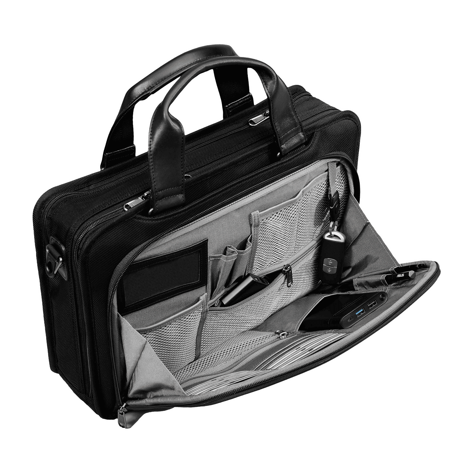 ASUS Vantage AC3500 Nappa Leather Briefcase for 15.6 Inch Laptops (Water Repellent, Black)_11