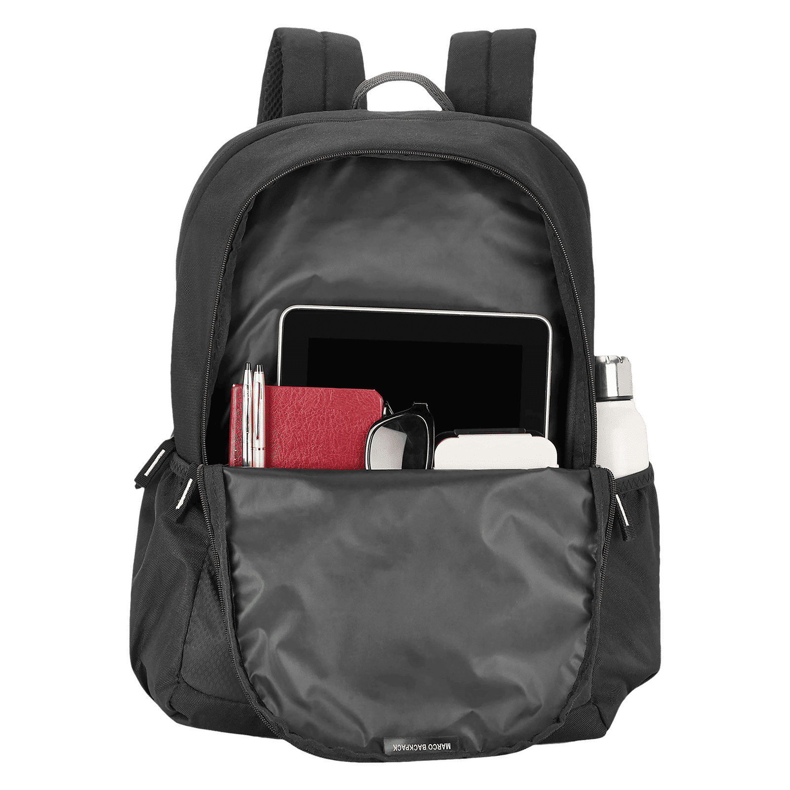 ARISTOCRAT Marco Polyester Laptop Backpack for 17 Inch Laptop (26 L, Side Fabric Pockets, Black)_6