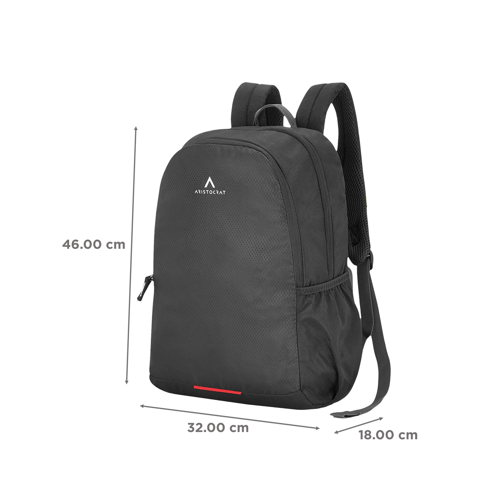 ARISTOCRAT Marco Polyester Laptop Backpack for 17 Inch Laptop (26 L, Side Fabric Pockets, Black)_3