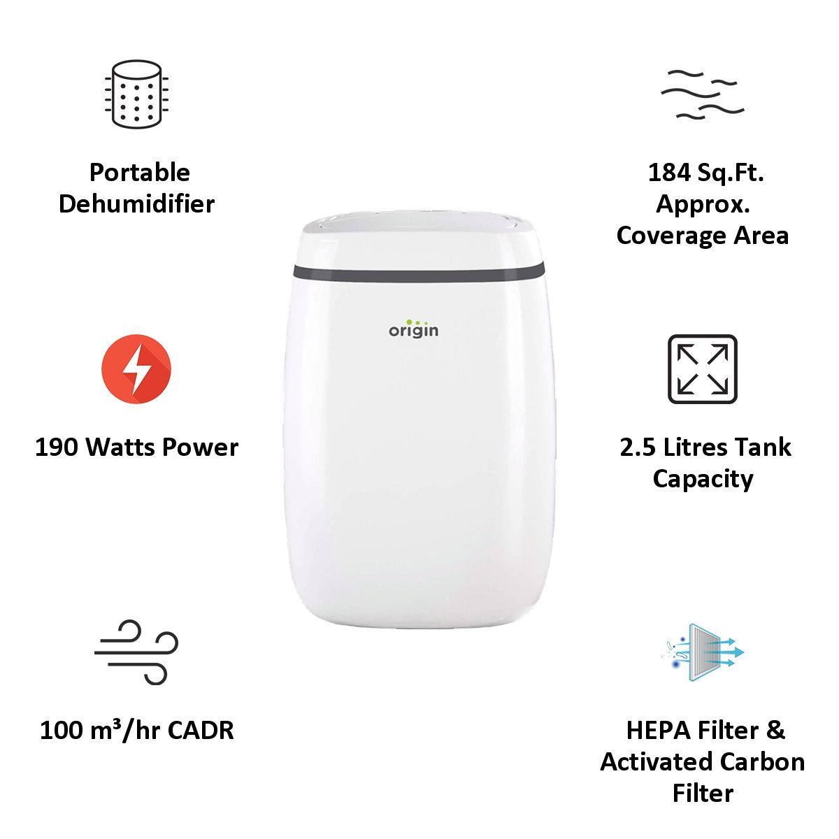 Origin Semi Air Purification Technology Air Purifier & Dehumidifier (Programmable Timer, O12, White)_3