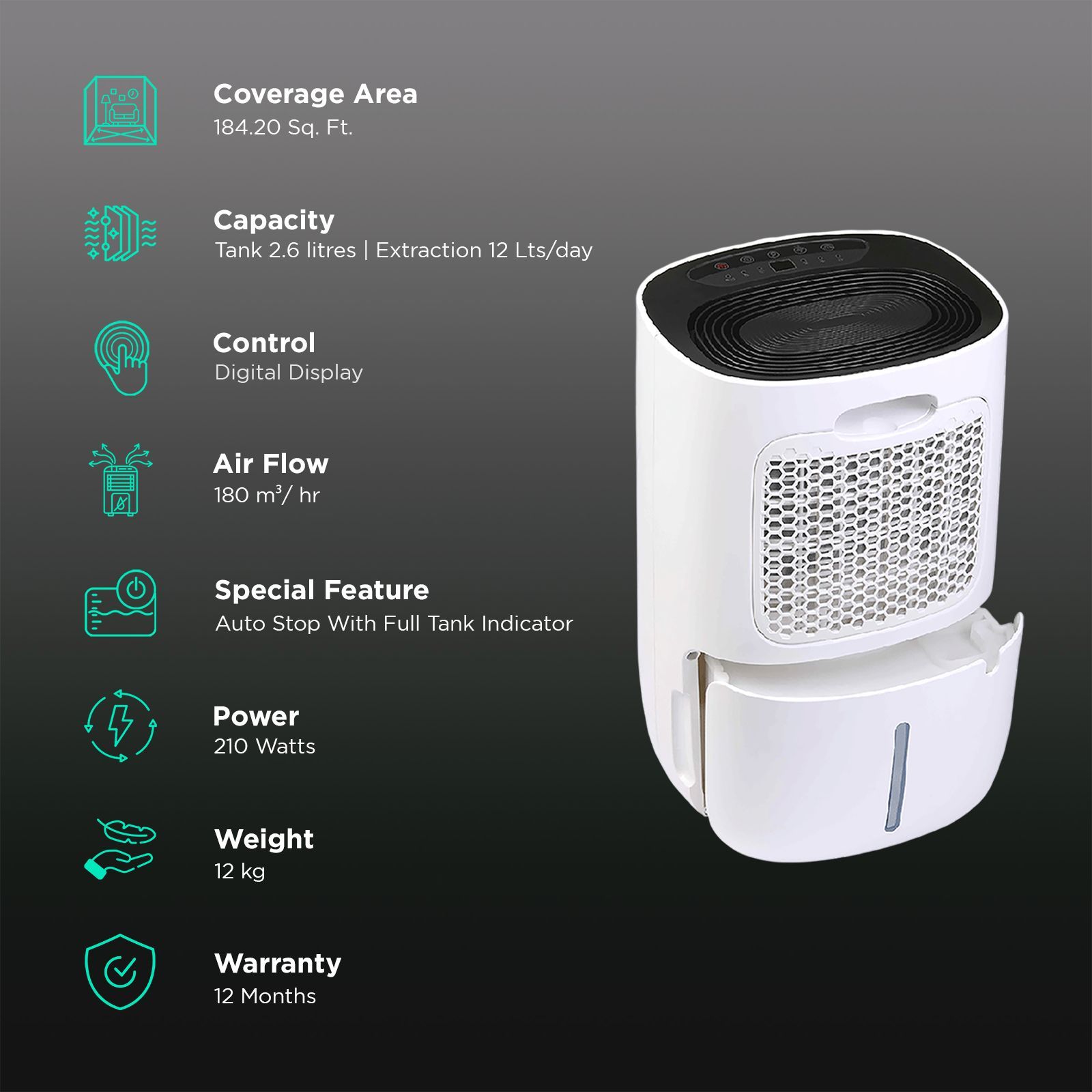 Origin Novita ND 298 Wardrobe, Study Room, Bathroom, Conference Room, Pantry & Store Room Dehumidifier with Semi-Permanent Built-in Ionizer (Digital Display, White) Origin Novita ND 298 Wardrobe, Study Room, Bathroom, Conference Room, Pantry & Store Room Dehumidifier with Semi-Permanent Built-in Ionizer (Digital Display, White)_2