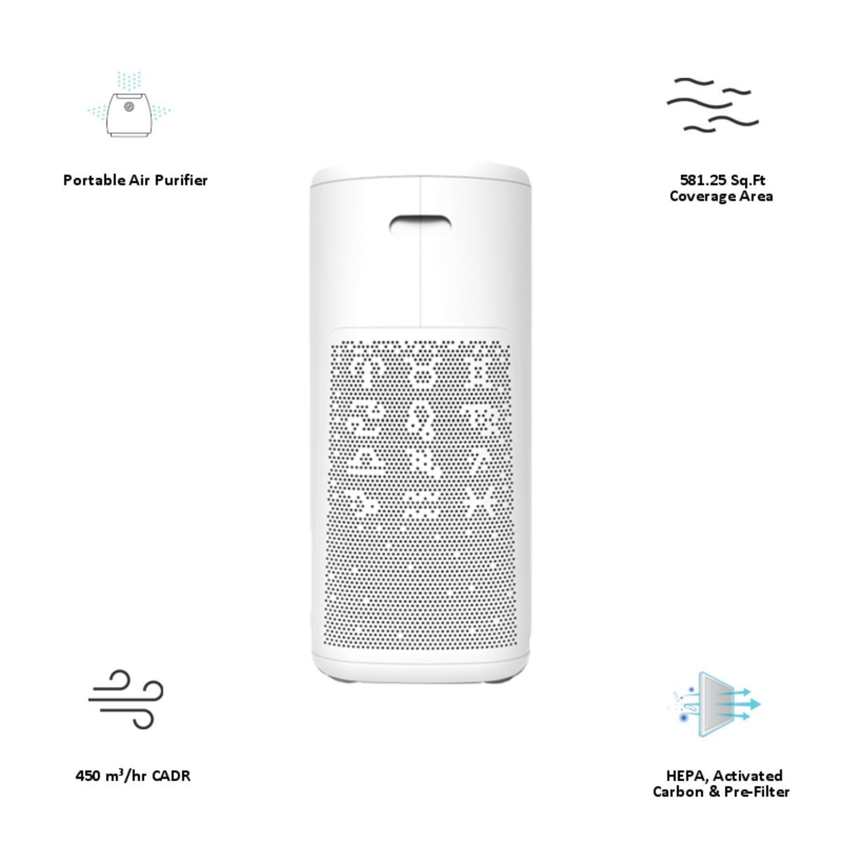 VOLTAS HEPA Filter Technology Air Purifier (Air Quality Indicator, VAP55TWV, White) VOLTAS HEPA Filter Technology Air Purifier (Air Quality Indicator, VAP55TWV, White)_3