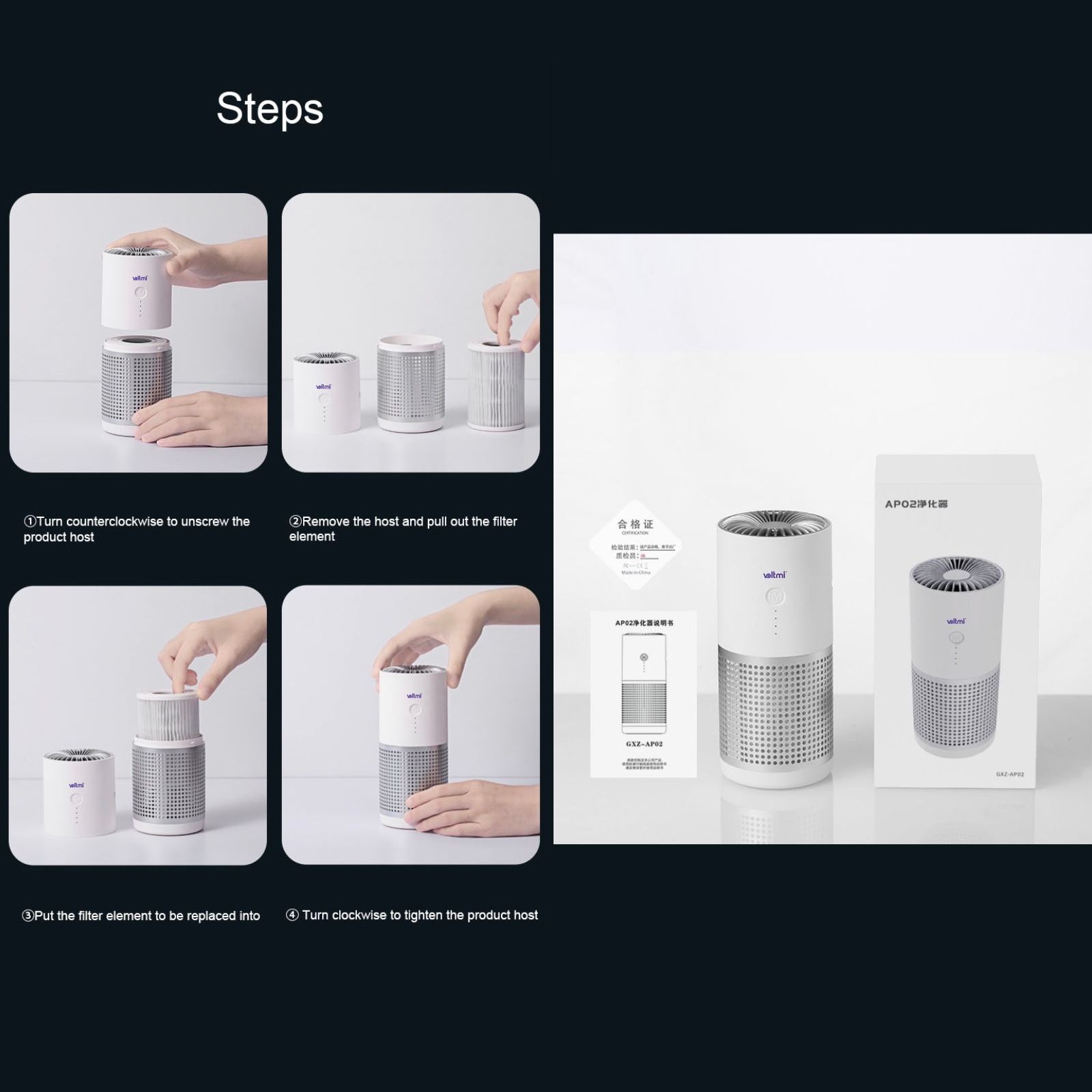 voltmi Aura Negative Ion Concentration Technology Air Purifier (3-Stage Air Filtration, PAP01, White)_15