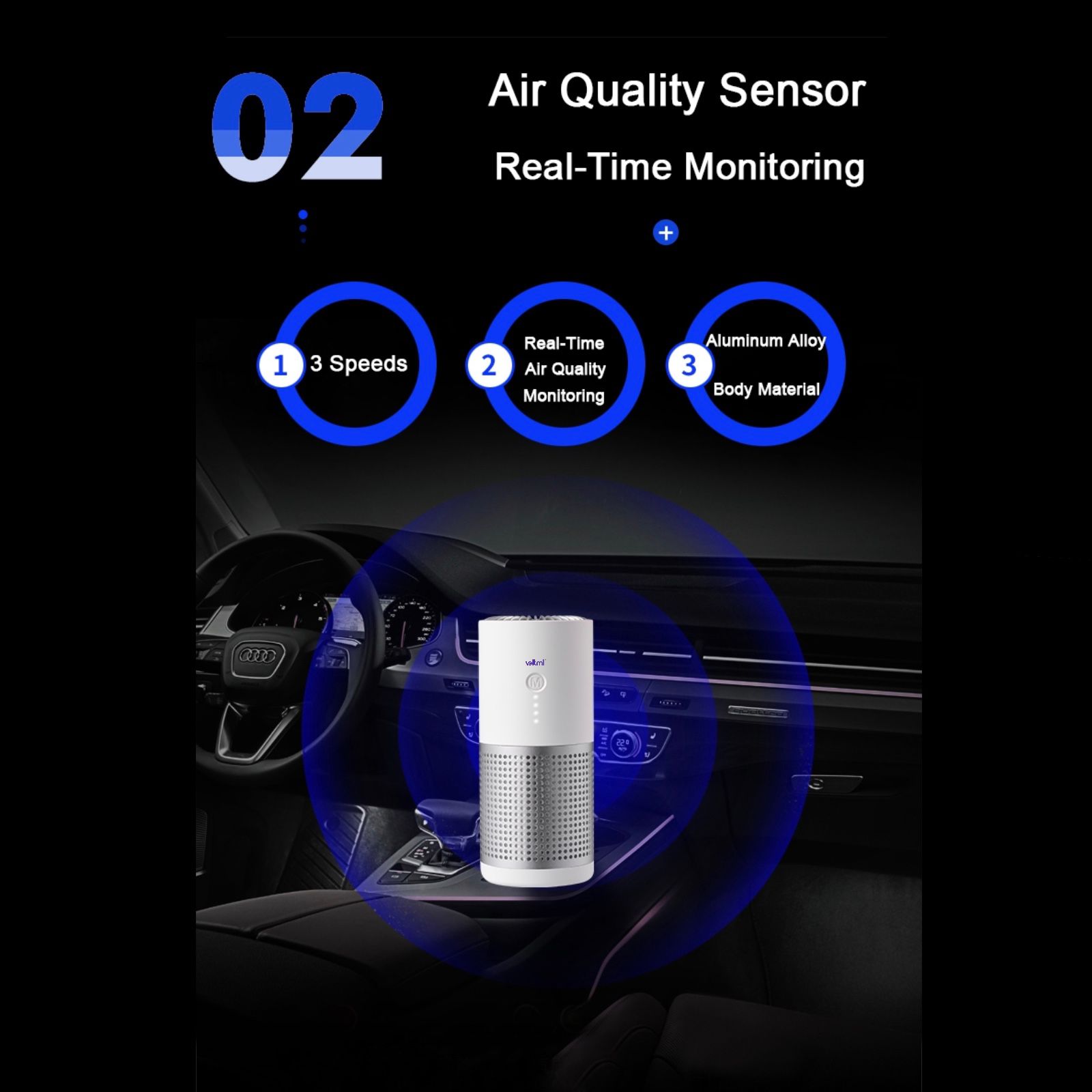 voltmi Aura Negative Ion Concentration Technology Air Purifier (3-Stage Air Filtration, PAP01, White)_8