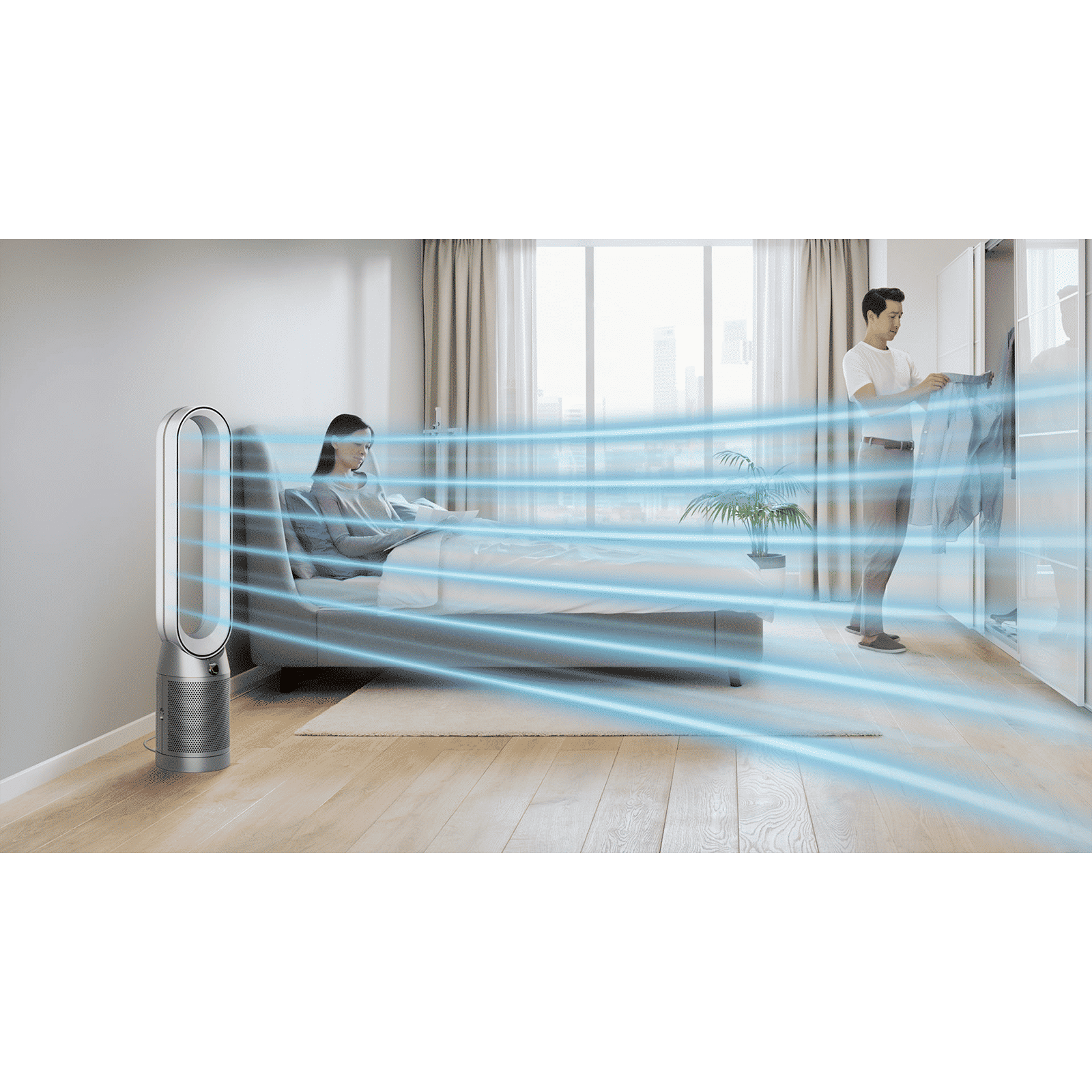 dyson TP07 Smart Air Purifier with Curved & Magnetised Remote Control (Powerful Air Multiplier Technology, White & Nickel)_6