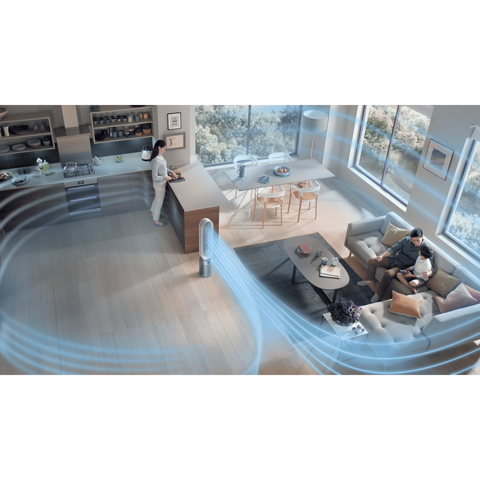 dyson TP07 Smart Air Purifier with Curved & Magnetised Remote Control (Powerful Air Multiplier Technology, White & Nickel)_8