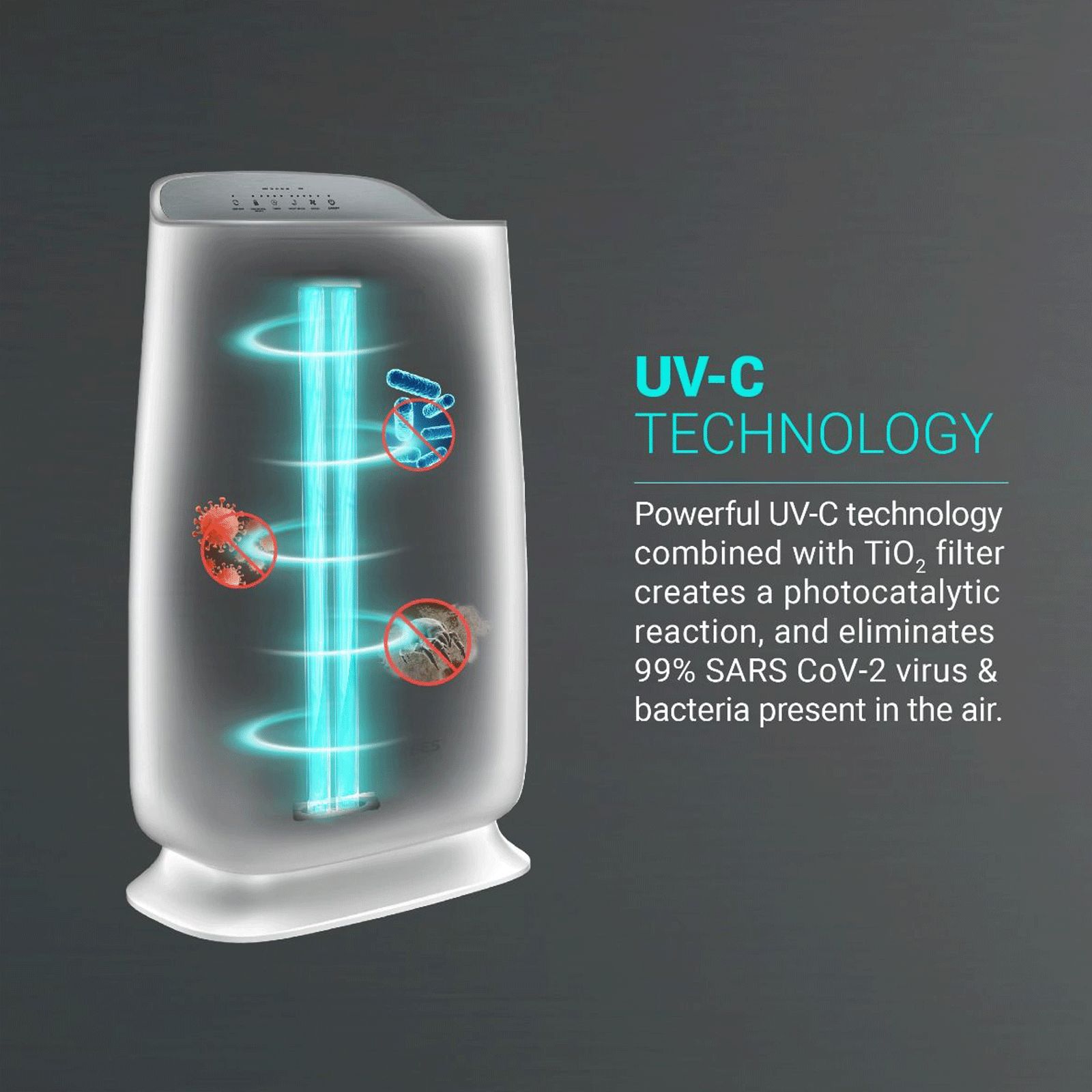 EUREKA FORBES UV-C Technology Air Purifier (Carbon Filter, FAP 8000i, White)_8