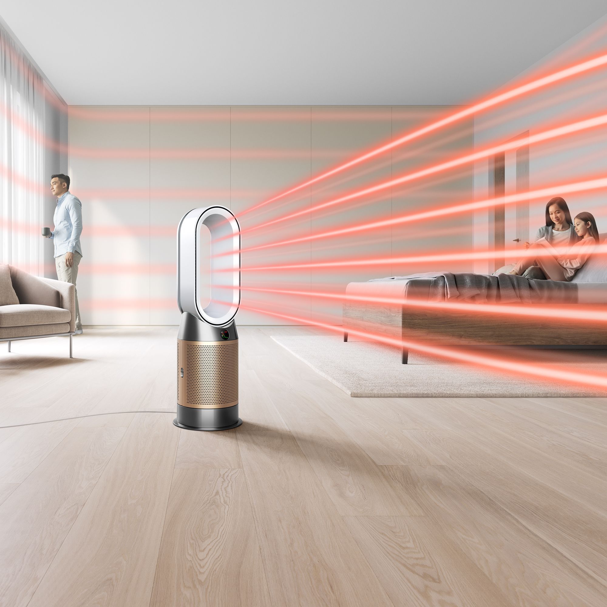 dyson HP09 Air Multiplier Air Purifier & Heater (Auto Mode & Night Mode, 379693-01, White/ Gold)_4
