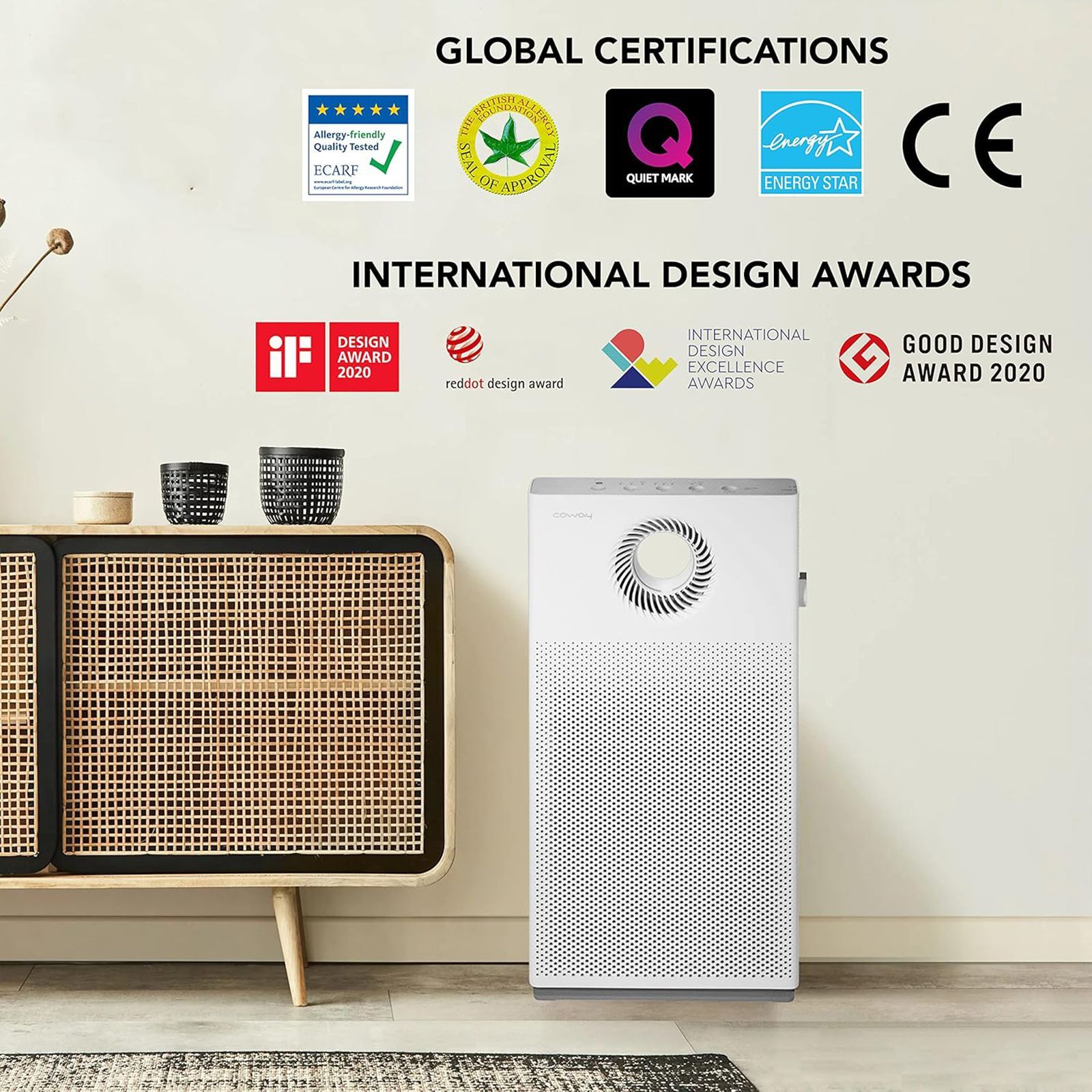 coway AirMega Storm Green HEPA Technology Air Purifier (Air Quality Indicator, AP-1022B, White)_4