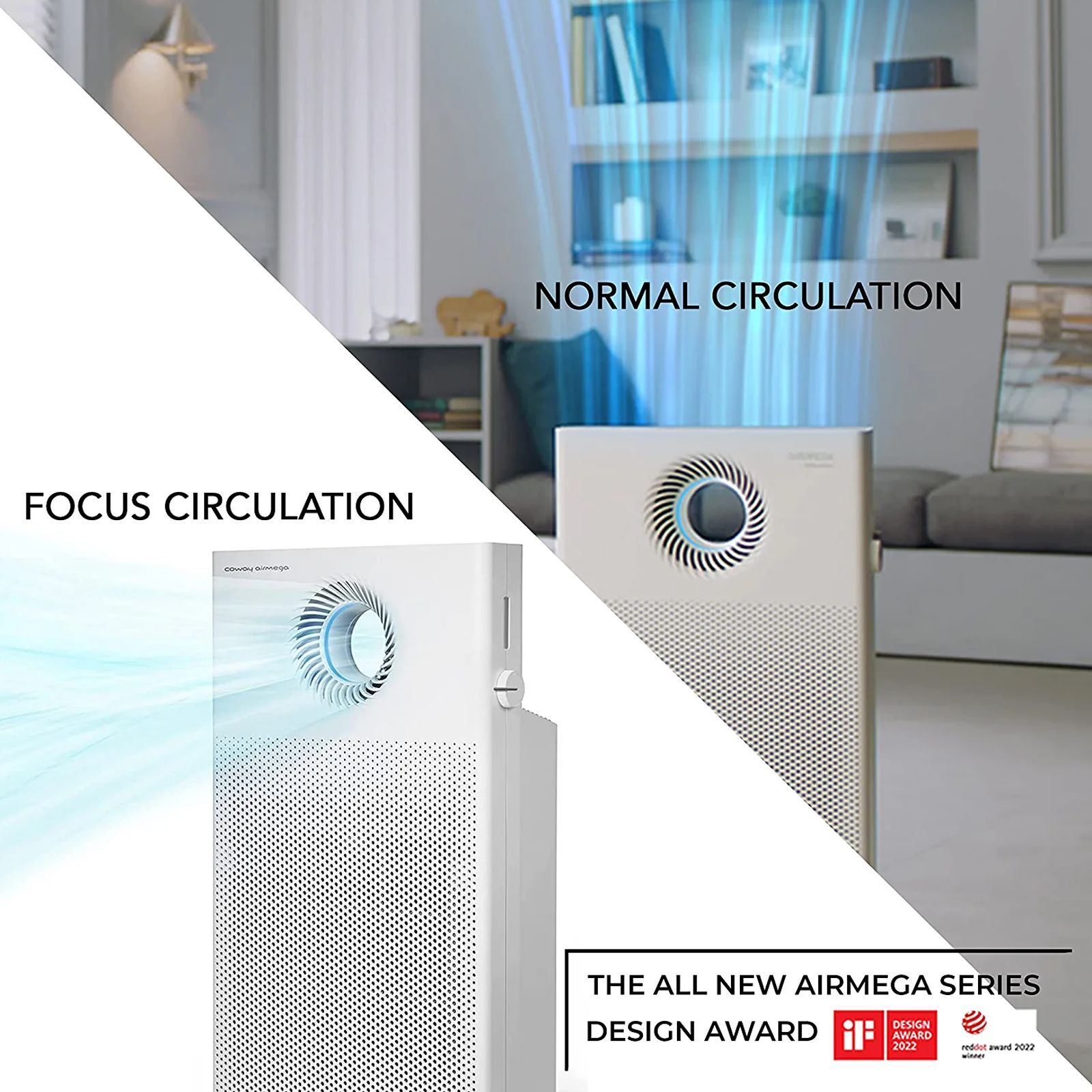 coway AirMega Storm Green HEPA Technology Air Purifier (Air Quality Indicator, AP-1022B, White)_6