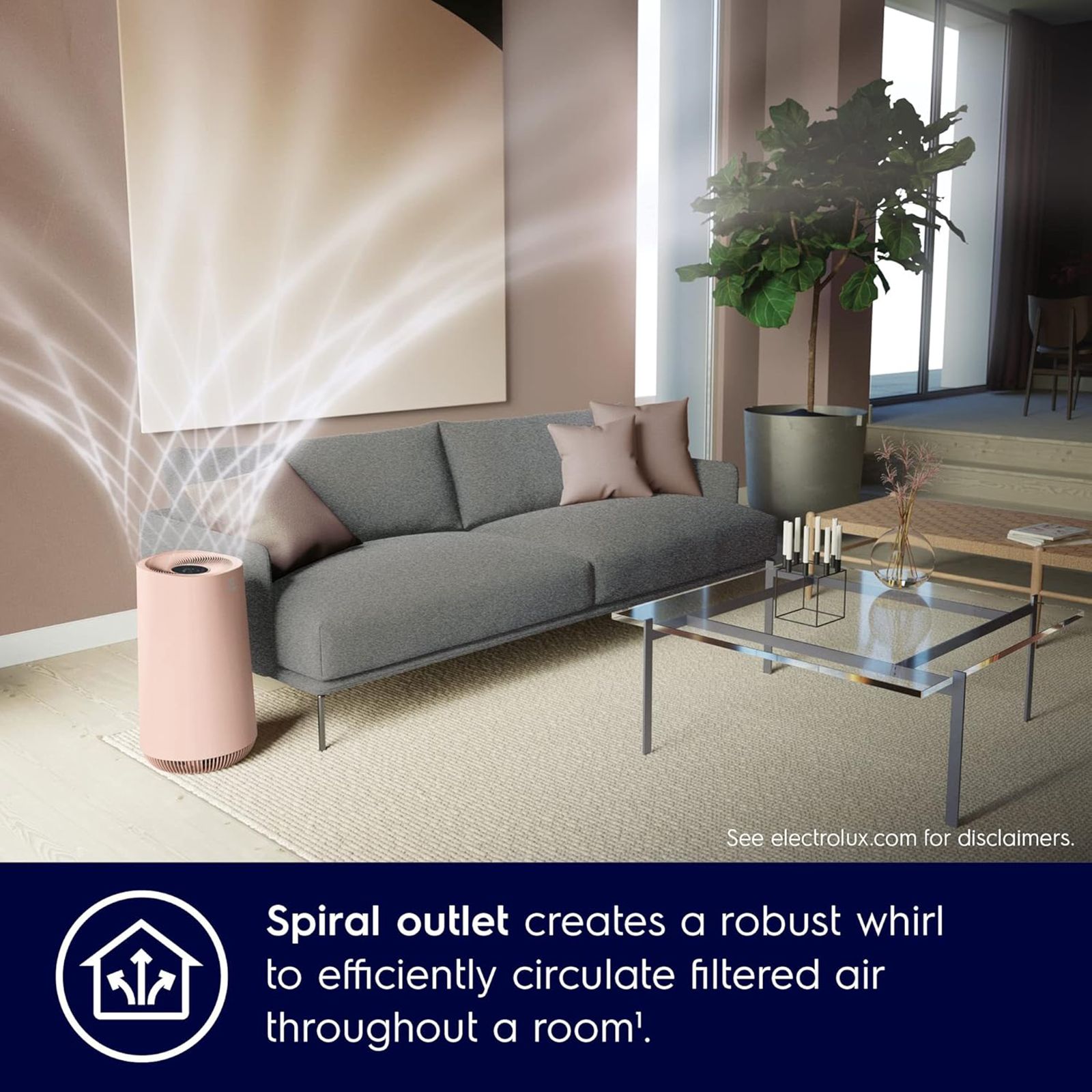 Electrolux UltimateHome 500 Air Purifier (Filter Life Indicator, FA41-400PK, Nordic Pink)_6