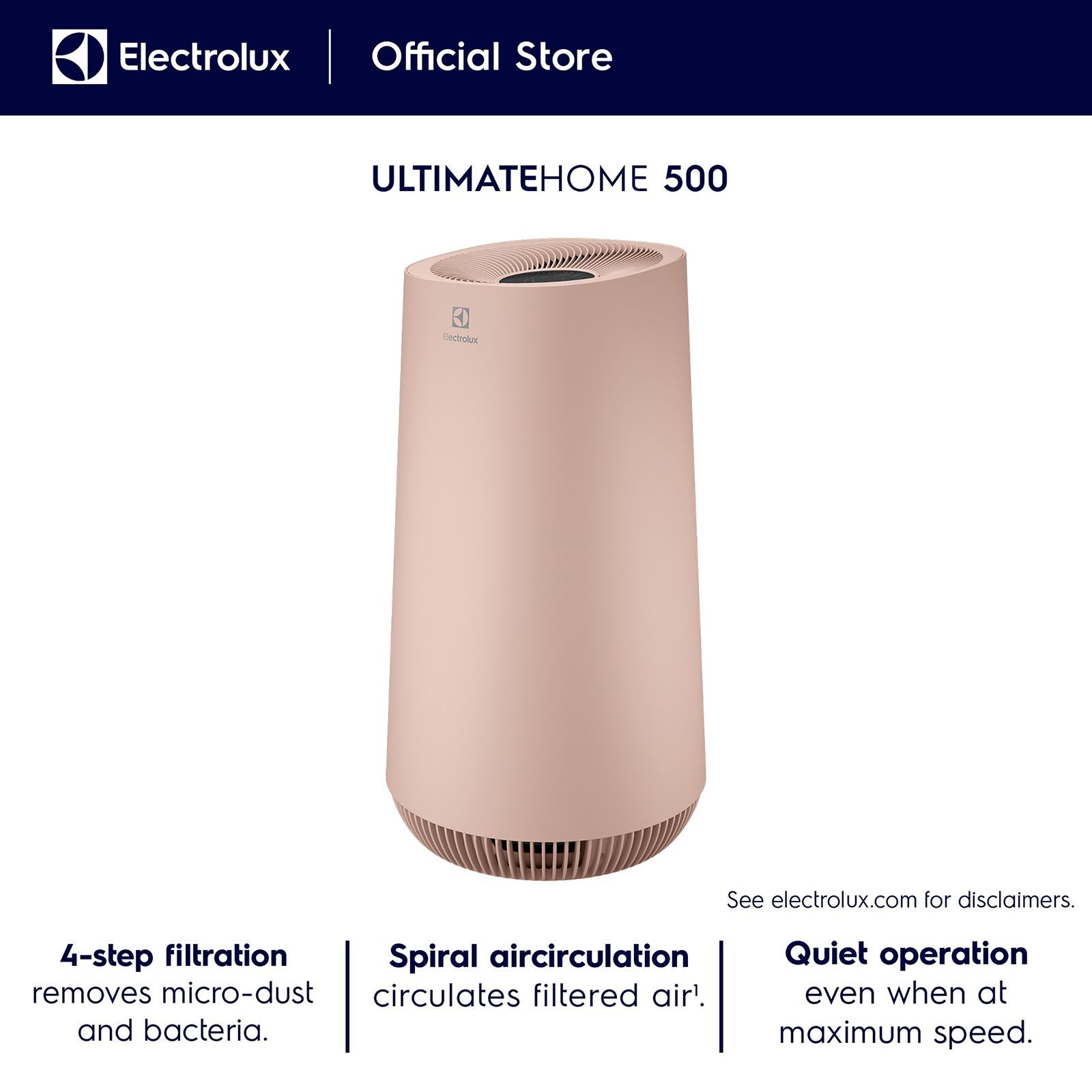 Electrolux UltimateHome 500 Air Purifier (Filter Life Indicator, FA41-400PK, Nordic Pink)_7