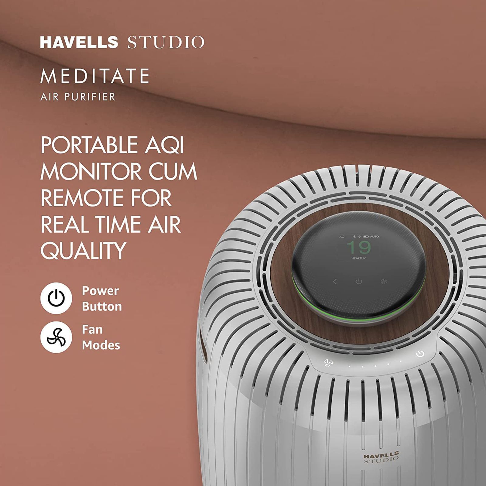 HAVELLS Meditate AP 400 Smart Air Purifier with Portable AQI Remote (Alexa & Google Home Enabled, Silver Satin)_8