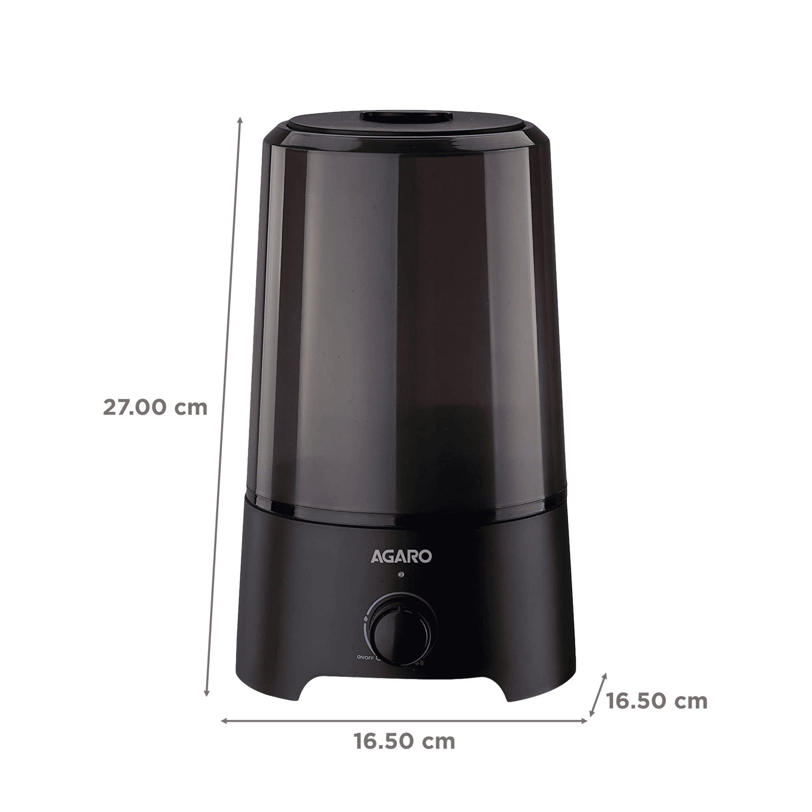 AGARO Verge 2.5L Ultrasonic Humidifier with 360 Degree Adjustable Nozzle Spray (Auto Shut Off, Black)_3
