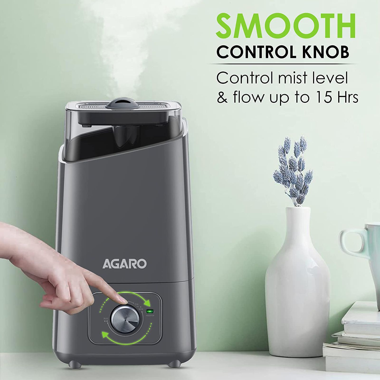 AGARO Glory 4.5L Ultrasonic Humidifier with 360 Degree Adjustable Nozzle (Auto Shut Off, Grey) AGARO Glory 4.5L Ultrasonic Humidifier with 360 Degree Adjustable Nozzle (Auto Shut Off, Grey)_7