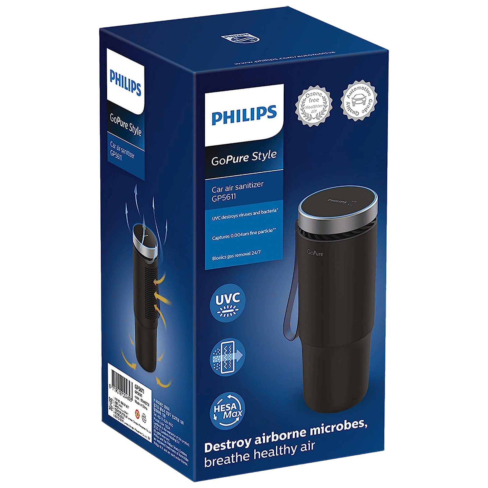 PHILIPS GoPure Style Car Air Purifier (HESAMax Technology, GP5611, Black)_4