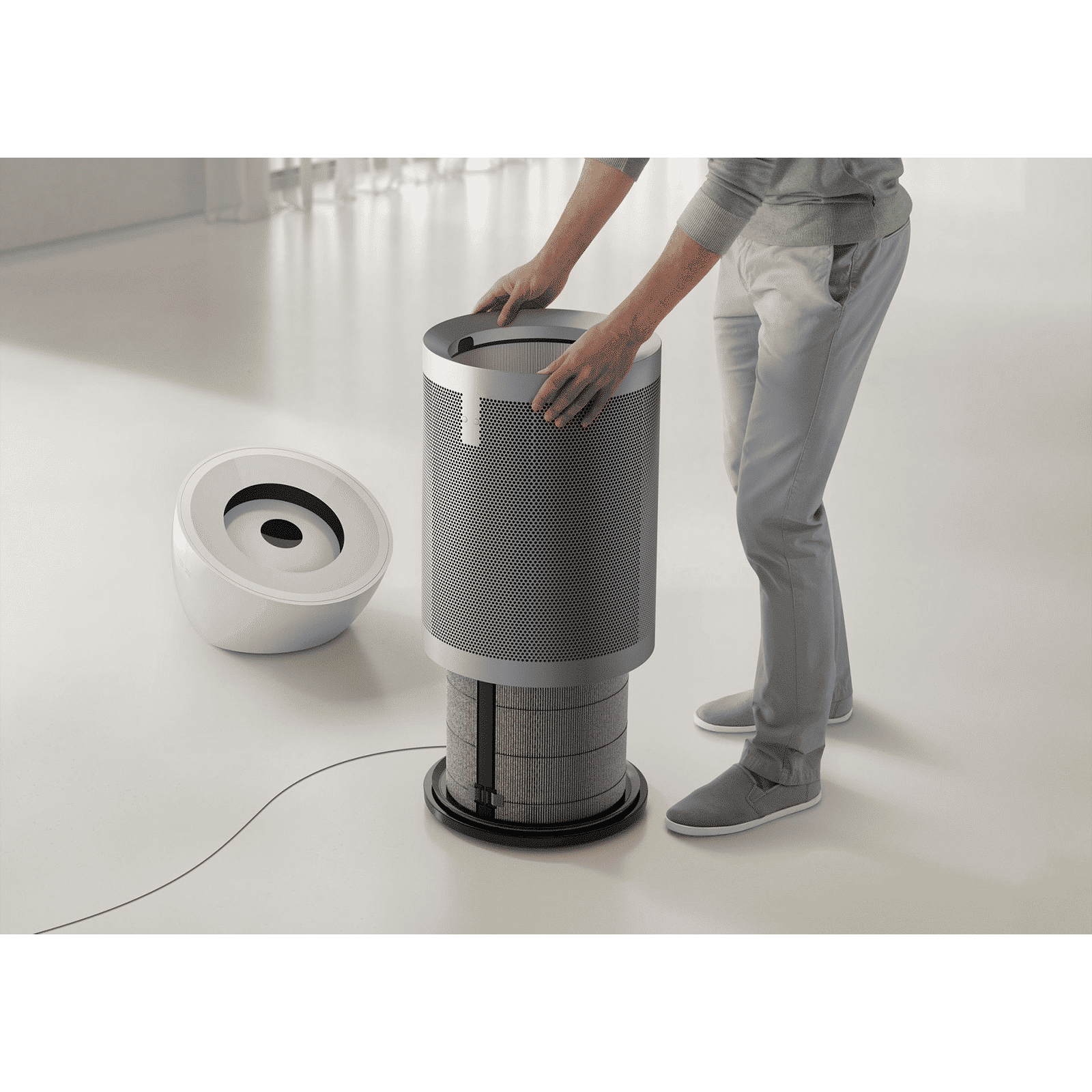 dyson Big+Quiet Smart Air Purifier with Curved & Magnetised Remote Control (Vocie Assistant, White & Silver) dyson Big+Quiet Smart Air Purifier with Curved & Magnetised Remote Control (Vocie Assistant, White & Silver)_6
