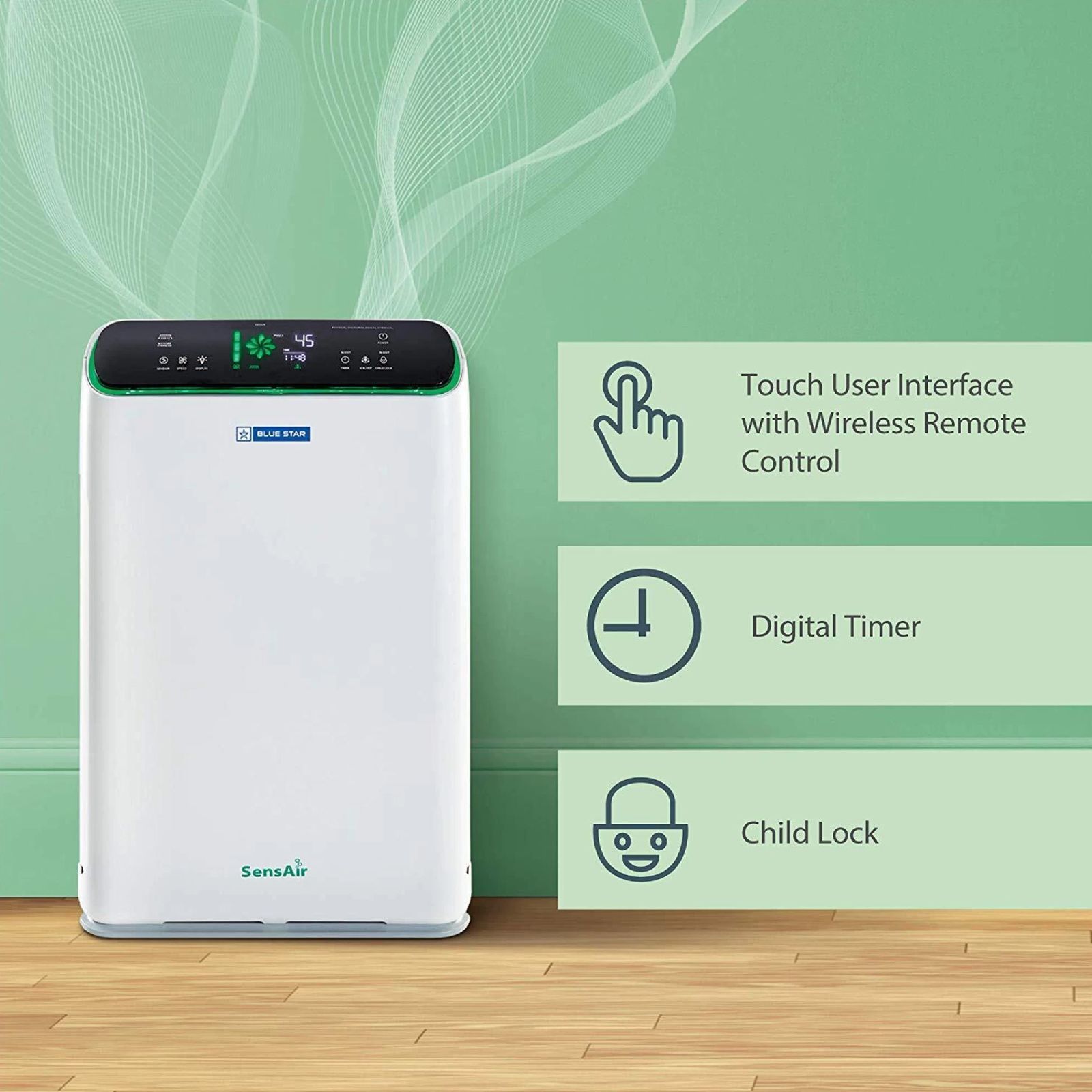 Blue Star AP372LAH Air Purifier with Wireless Remote Control (Filter Change Indicator, White)_4