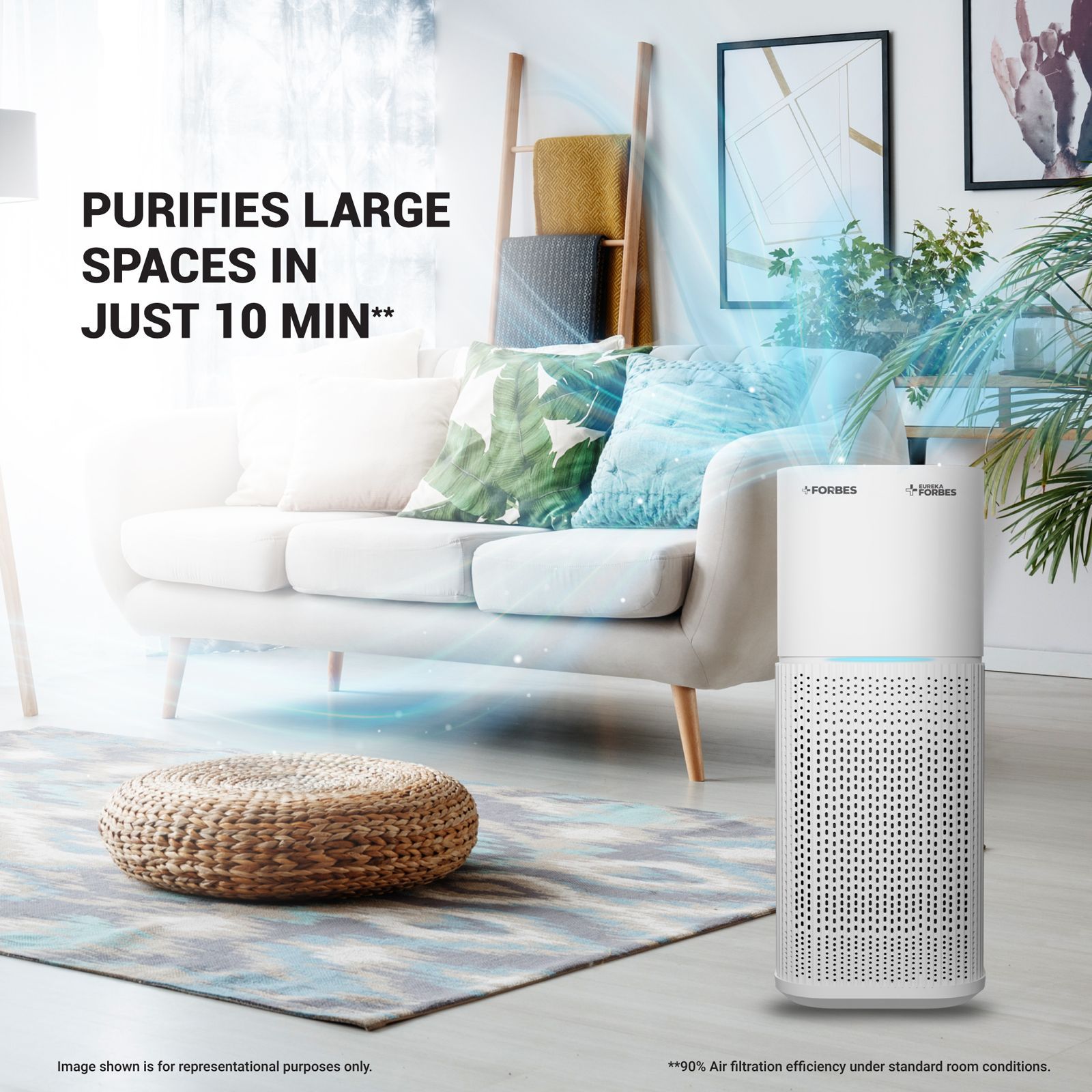 EUREKA FORBES AP 355 Air Purifier with Surround 360 Degree Air Intake Technology (4 Stage Purification, White)_6