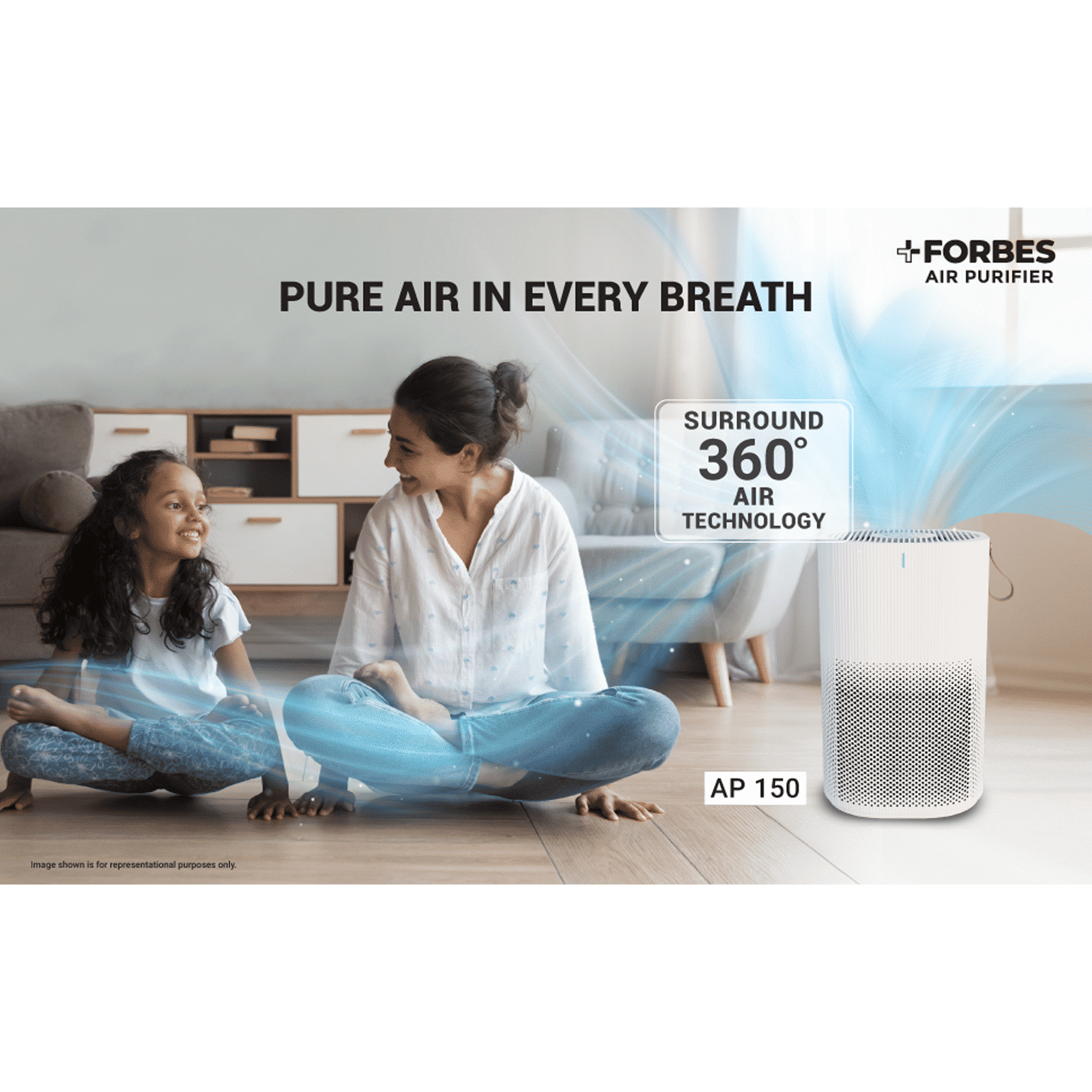 EUREKA FORBES AP 150 Air Purifier with Surround 360 Degree Air Intake Technology (3 Stage Filtration, White) EUREKA FORBES AP 150 Air Purifier with Surround 360 Degree Air Intake Technology (3 Stage Filtration, White)_5