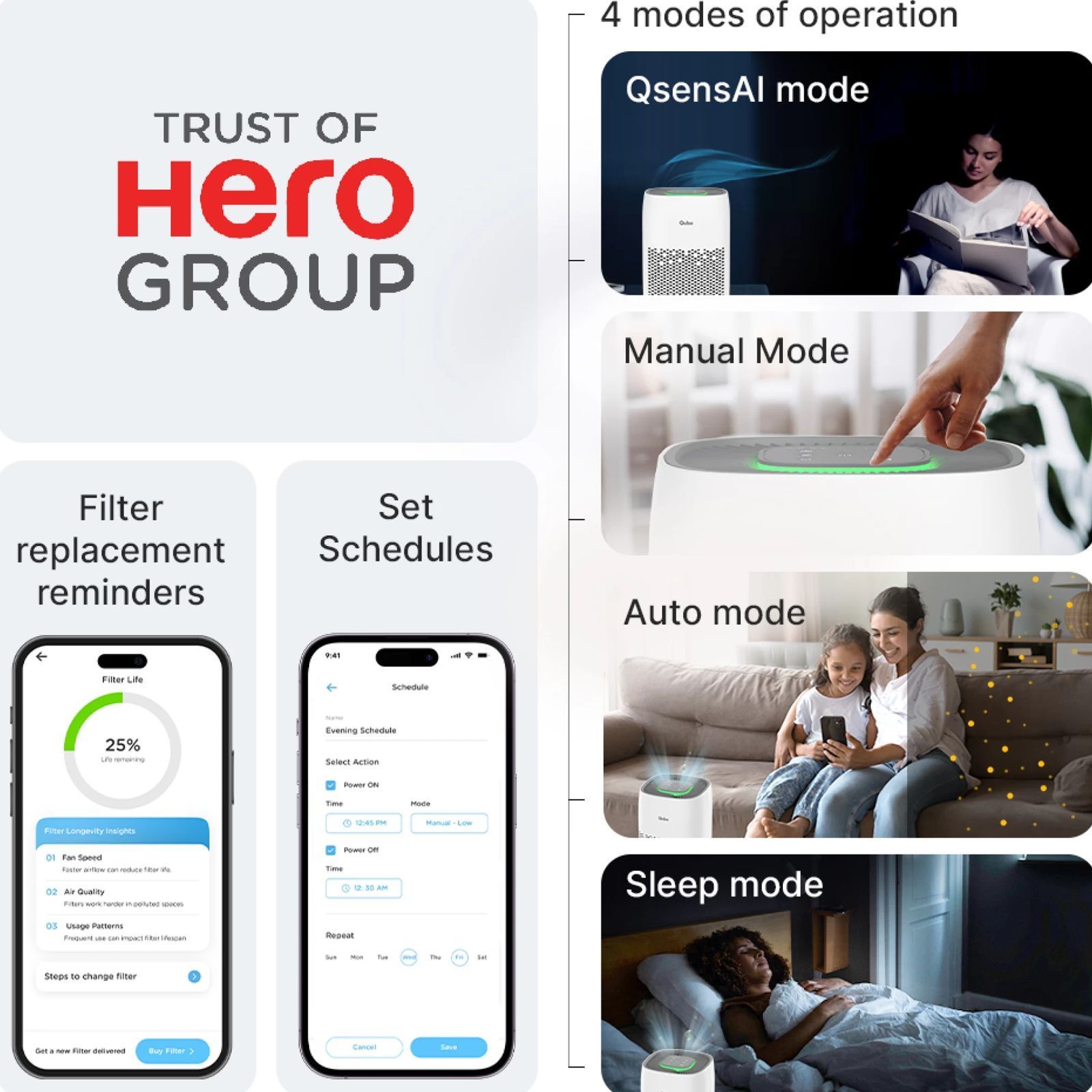 Qubo Q200 Smart Air Purifier with QSensAI Technology (Smart App and Voice Control, White) Qubo Q200 Smart Air Purifier with QSensAI Technology (Smart App and Voice Control, White)_10