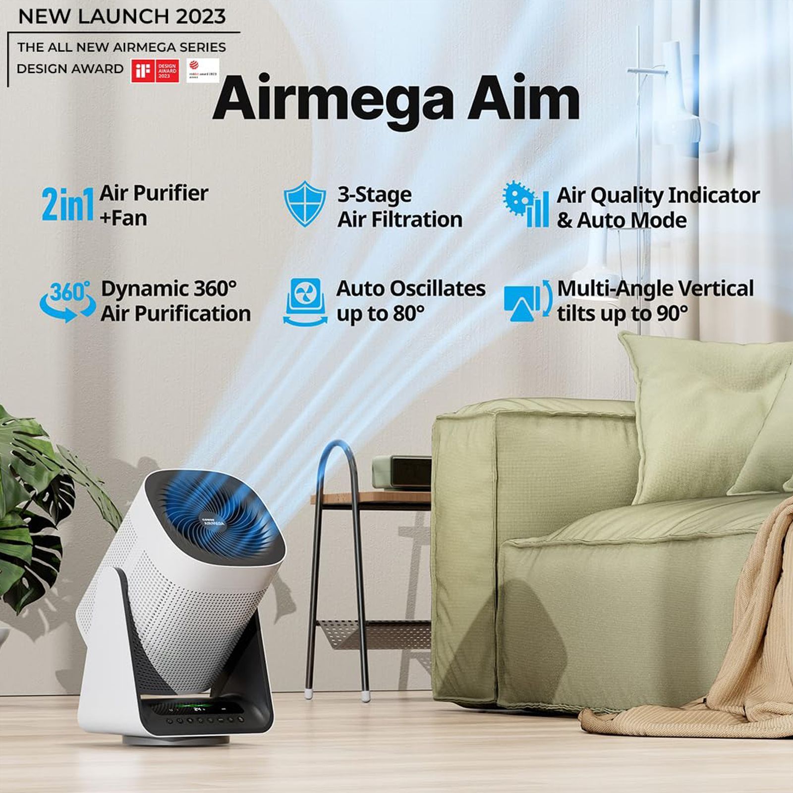 coway AirMega Aim Air Purifier with Remote Control (3 Stage Air Filtration, White) coway AirMega Aim Air Purifier with Remote Control (3 Stage Air Filtration, White)_7
