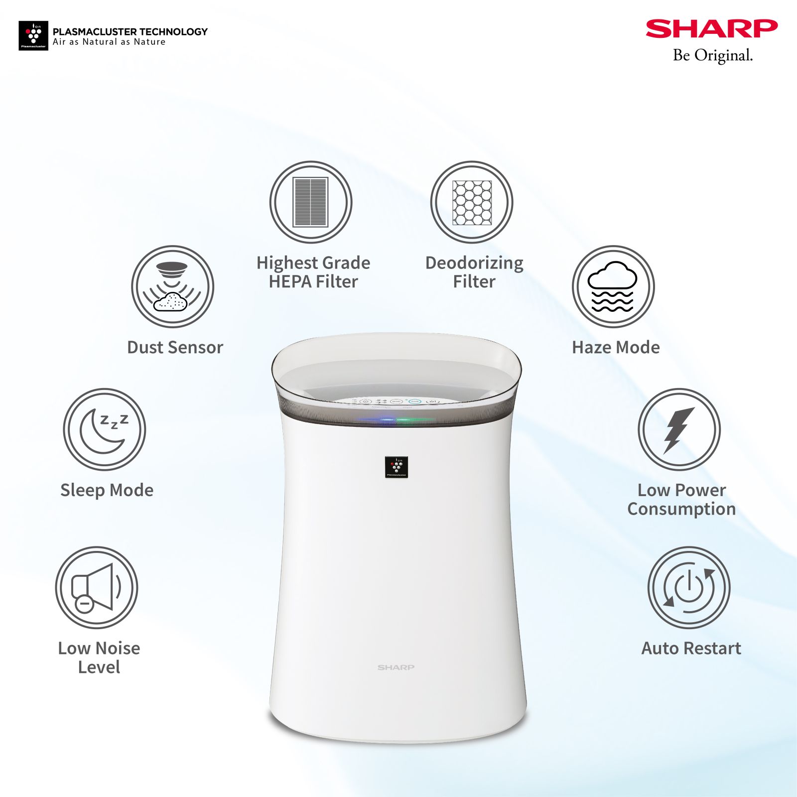 SHARP FP-F40E-W Air Purifier with Plasmacluster Ion Generator (Haze Mode, White) SHARP FP-F40E-W Air Purifier with Plasmacluster Ion Generator (Haze Mode, White)_7