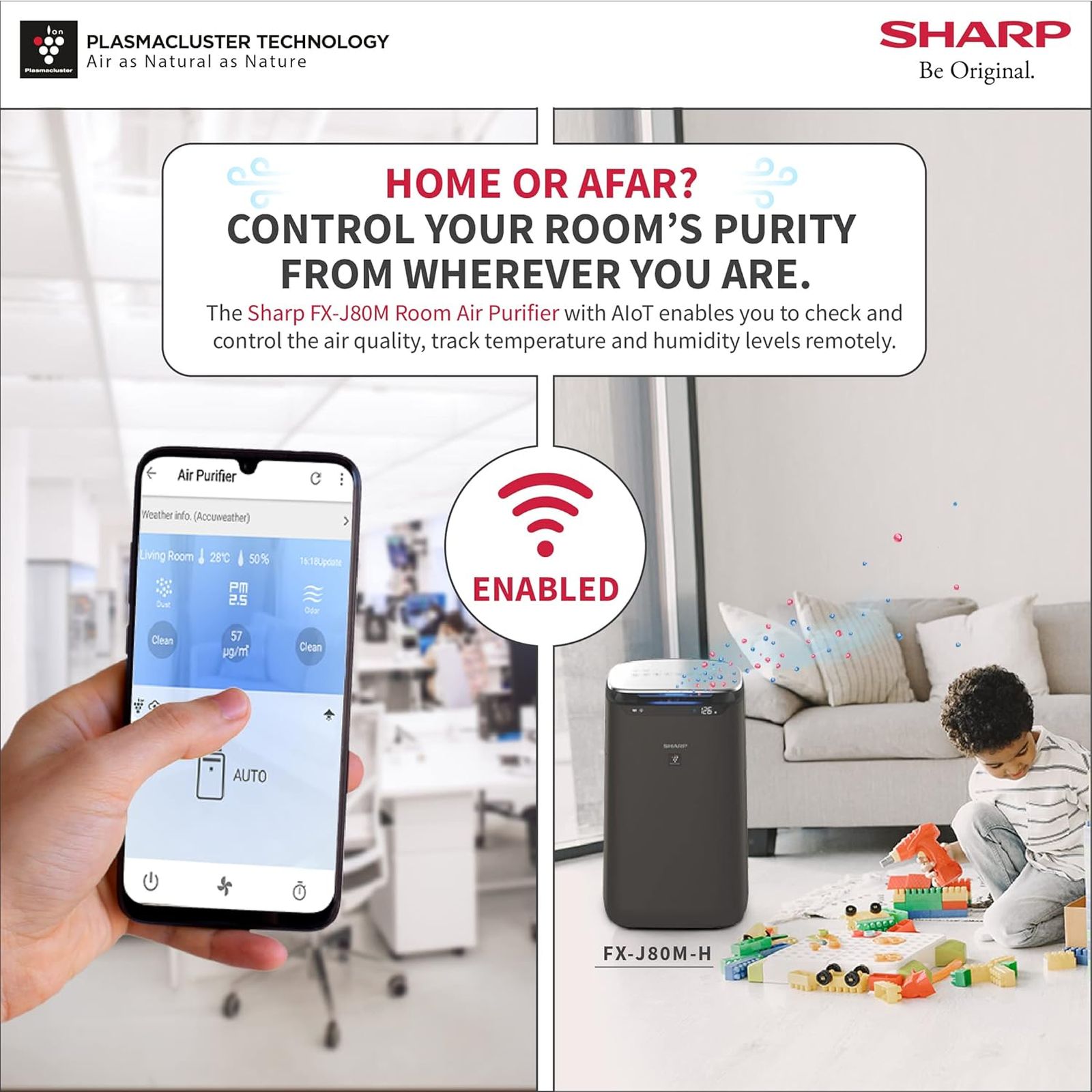 SHARP FX-J80M-H Smart Air Purifier with AIoT Support (Plasmacluster lon Technology, Black)_5
