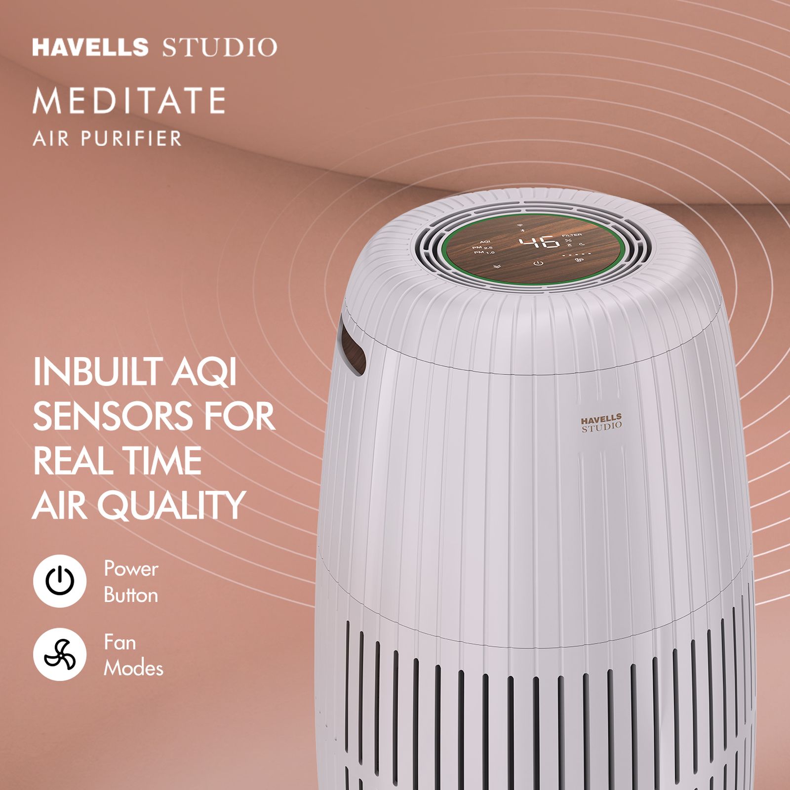 HAVELLS Meditate AP 250 Smart Air Purifier with Remote Control (Alexa & Google Home Enabled, Silver Satin) HAVELLS Meditate AP 250 Smart Air Purifier with Remote Control (Alexa & Google Home Enabled, Silver Satin)_4