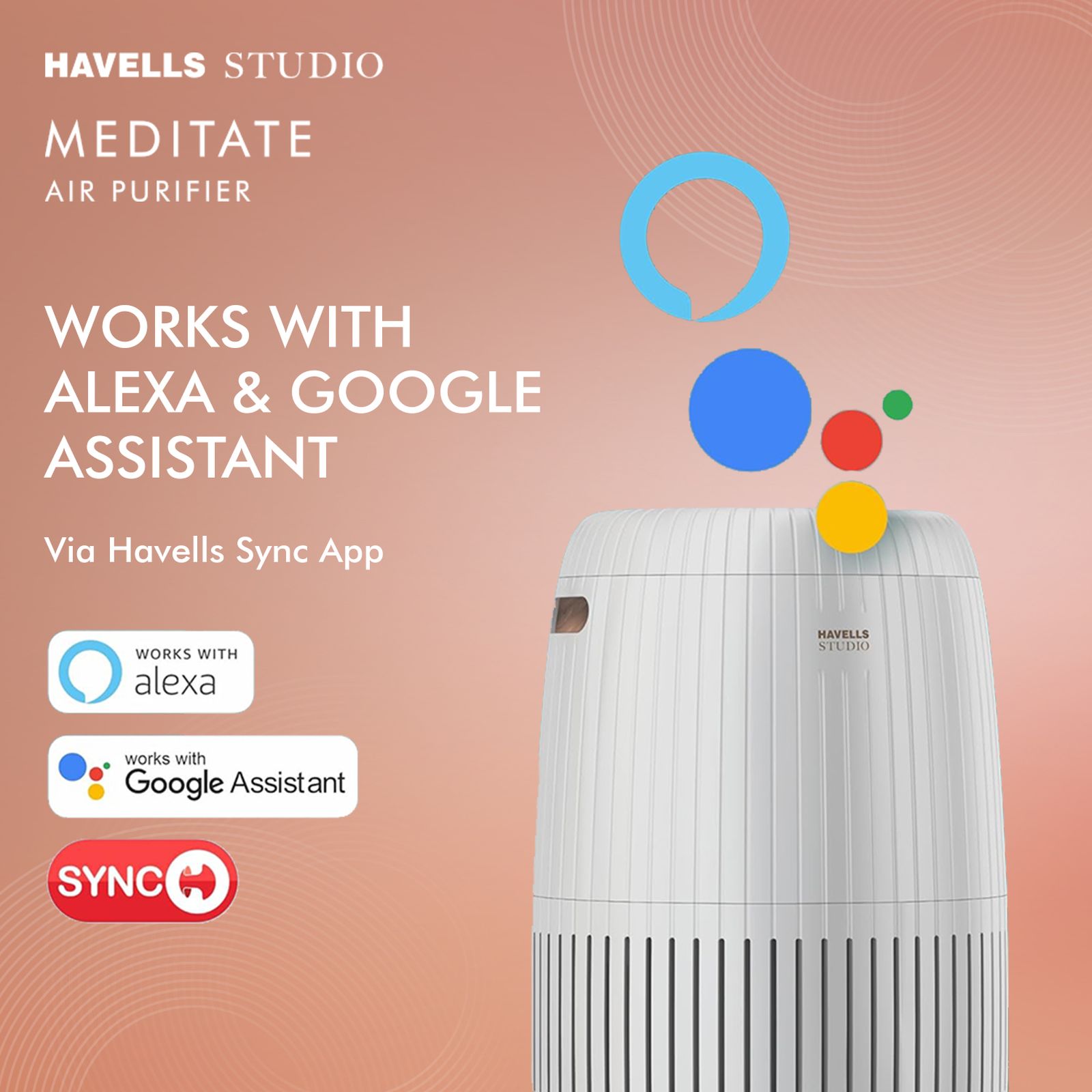HAVELLS Meditate AP 250 Smart Air Purifier with Remote Control (Alexa & Google Home Enabled, Silver Satin) HAVELLS Meditate AP 250 Smart Air Purifier with Remote Control (Alexa & Google Home Enabled, Silver Satin)_5